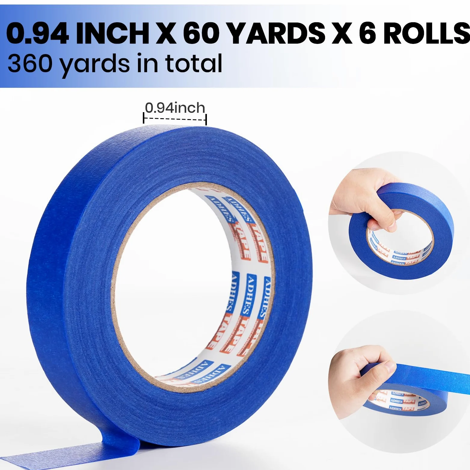 ADHES Blue Painters Tape, 36 rolek x 0,95 cala x 60 jardów