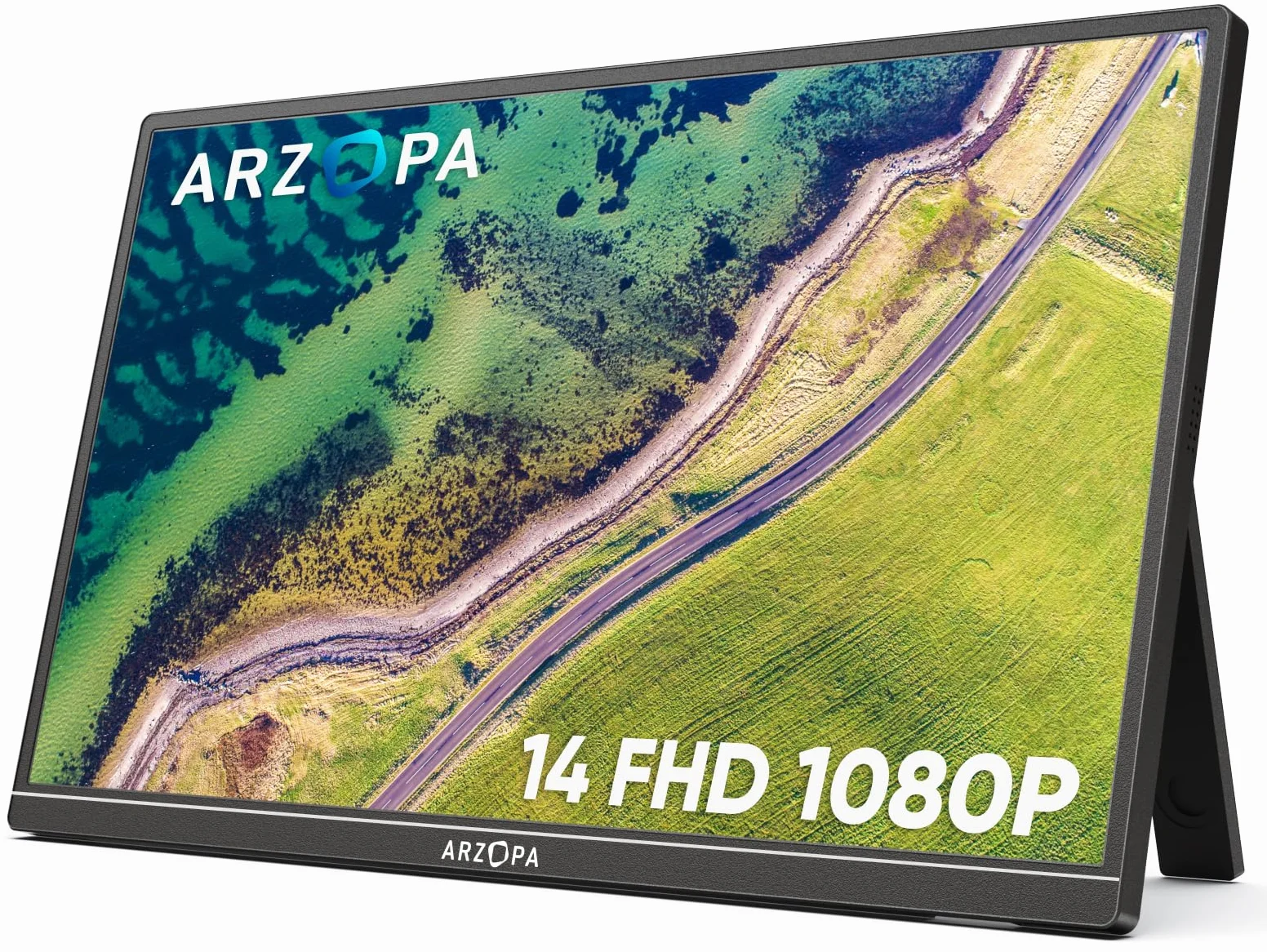 ARZOPA Portable Monitor, 14,0 "1920 × 1080 FHD IPS Portable Monitor dla laptopa z pojedynczym ROD, obsługuje HDMI/type-C/USB-C, ekran gier ochrony oczu dla laptopa/PC/MAC/PS3/5/5/Xbox