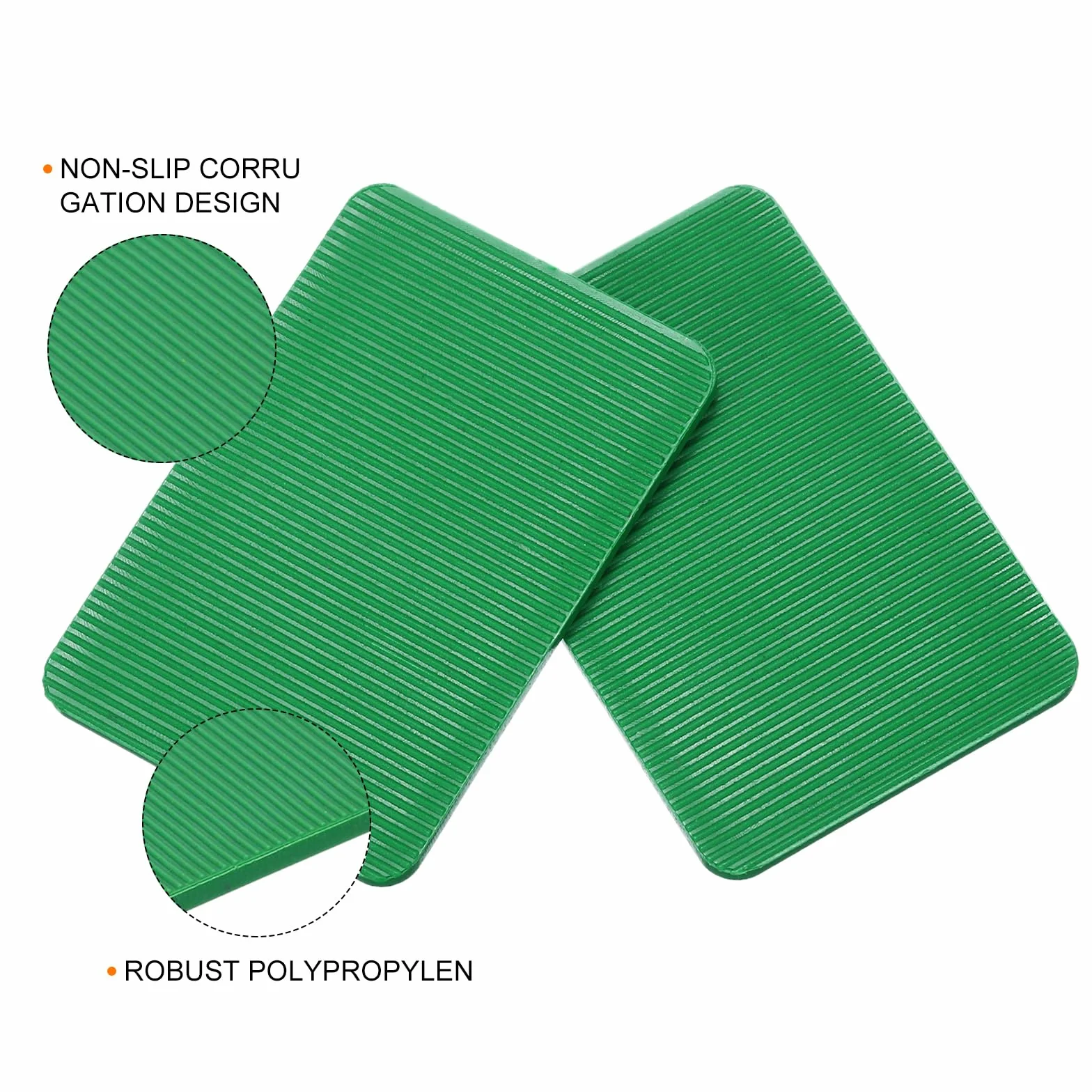 QUARKZMAN 500 sztuk podkładek z tworzywa sztucznego, 60 x 40 x 3 mm, podkładki dystansowe, kliny dystansowe, kliny, klocki dystansowe, podkładki dystansowe, zielone