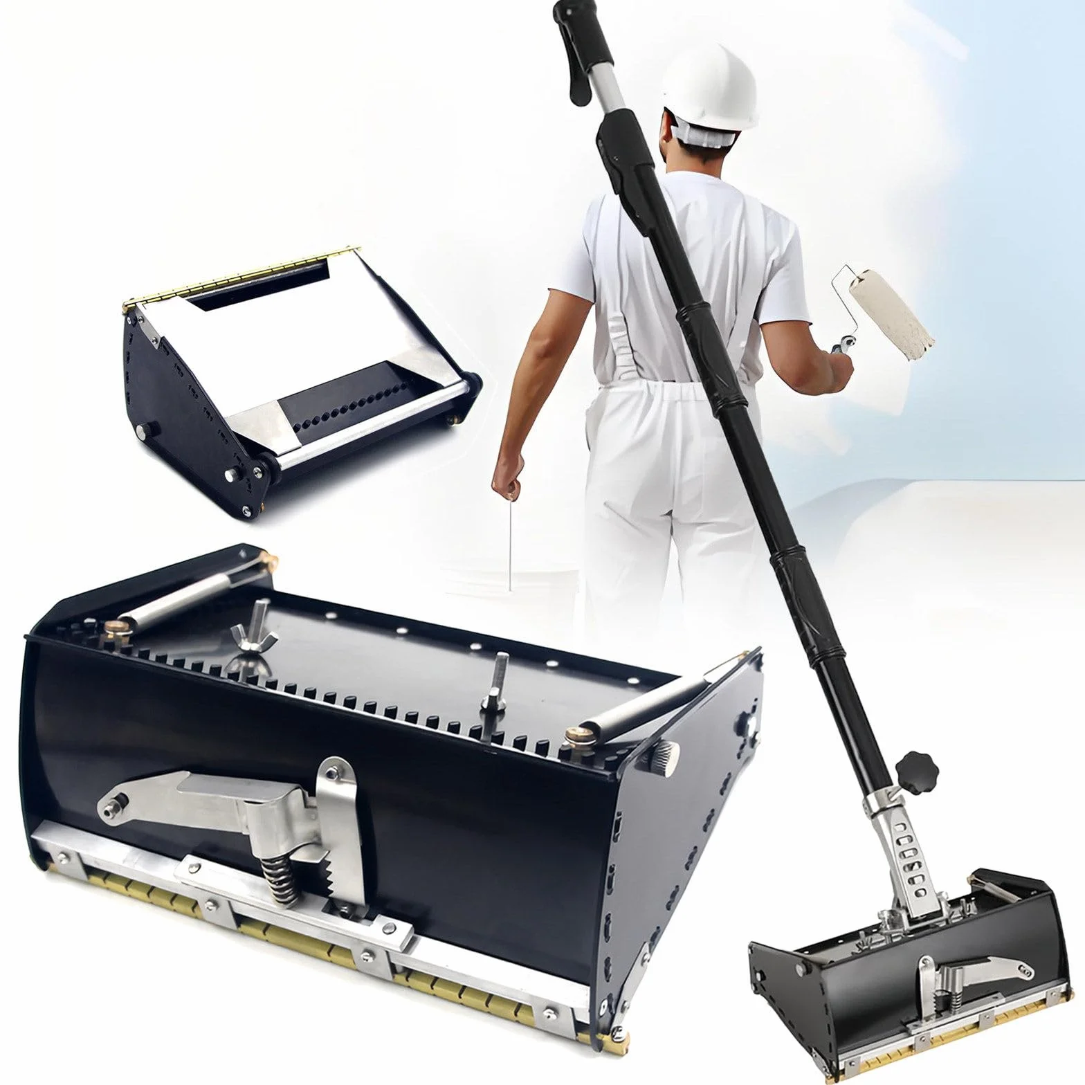 Pudełko do wykańczania płyt kartonowo-gipsowych – aluminiowa skrzynka na błoto Quick Clean z wysuwanym uchwytem do wykończenia płyt gipsowo-kartonowych i skał, wszechstronne narzędzie do płynnego