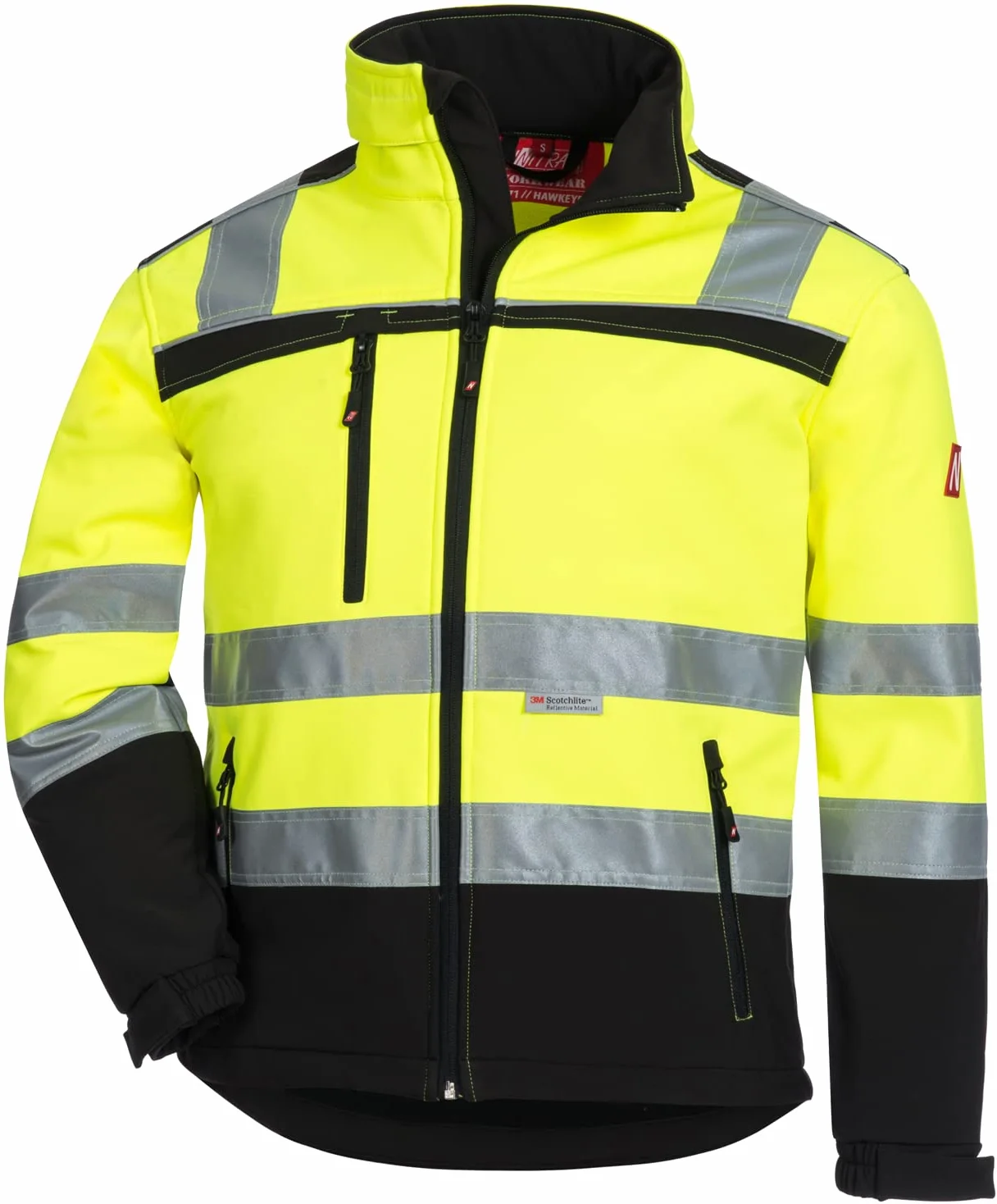 Nitras Męska kurtka ostrzegawcza Motion Tex Viz Softshell, żółty neonowy, 5XL