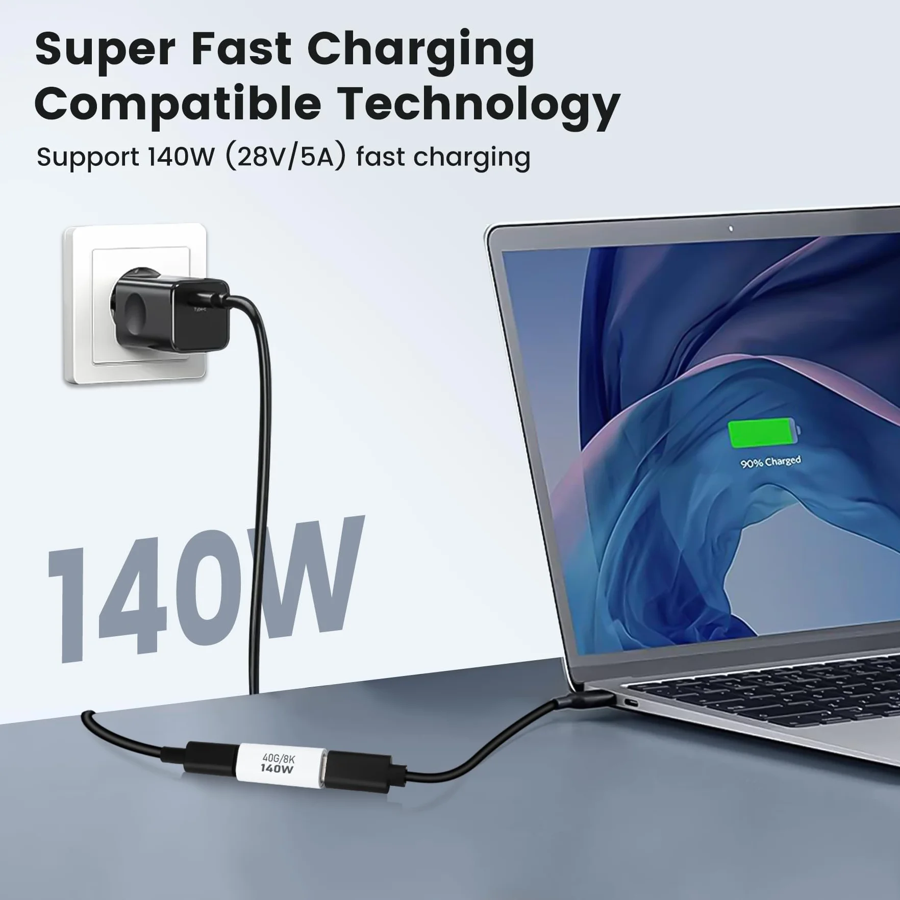 Złącze USB C żeńsko-żeńskie 40 Gb/s 140 W USB 4.0 Typ C 2 sztuki