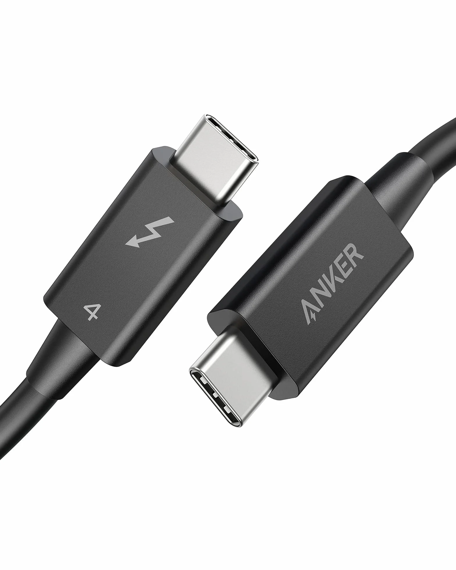 Kabel Anker Thunderbolt 4 o długości 70 cm, wyświetlacz 8K/transfer danych 40 Gb/s /kabel ładujący 100W USB-C, kompatybilny z iPhone 15, MacBookami USB-C, iPadem Pro, koncentratorami, dokami, certyfikowaniem Intel Thunderbolt