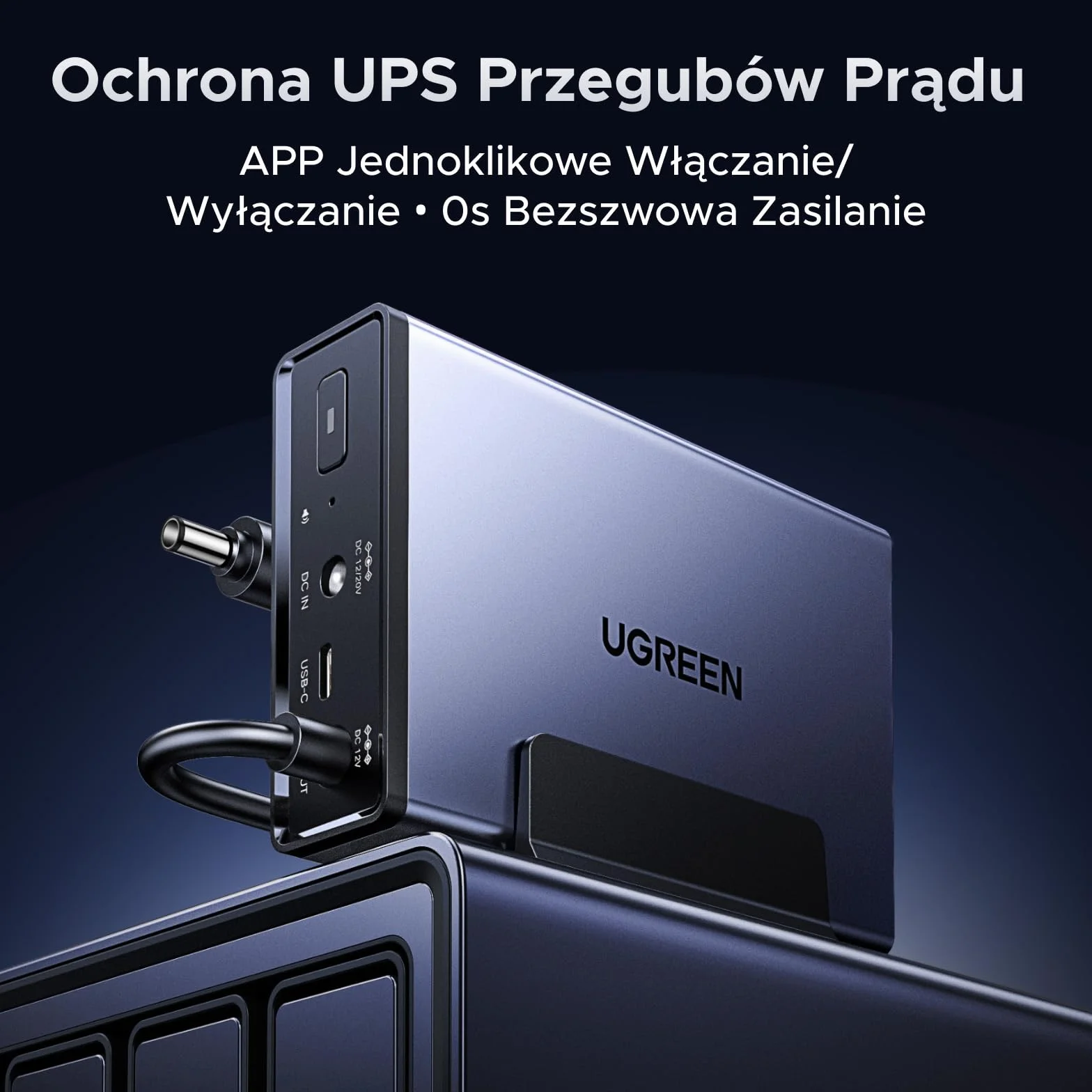 UGREEN NAS UPS zasilacz awaryjny DC 120W akumulator 12000mAh kompatybilny DXP2800 DXP4800 Pro DXP4800 Plus DXP480T Plus DH2300 DH4300 Plus
