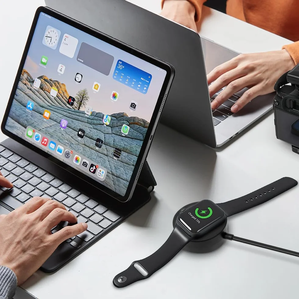 AXFEE Stacja ładująca kompatybilna z Garmin i Fenix, kabel 1M USB-C, czarny