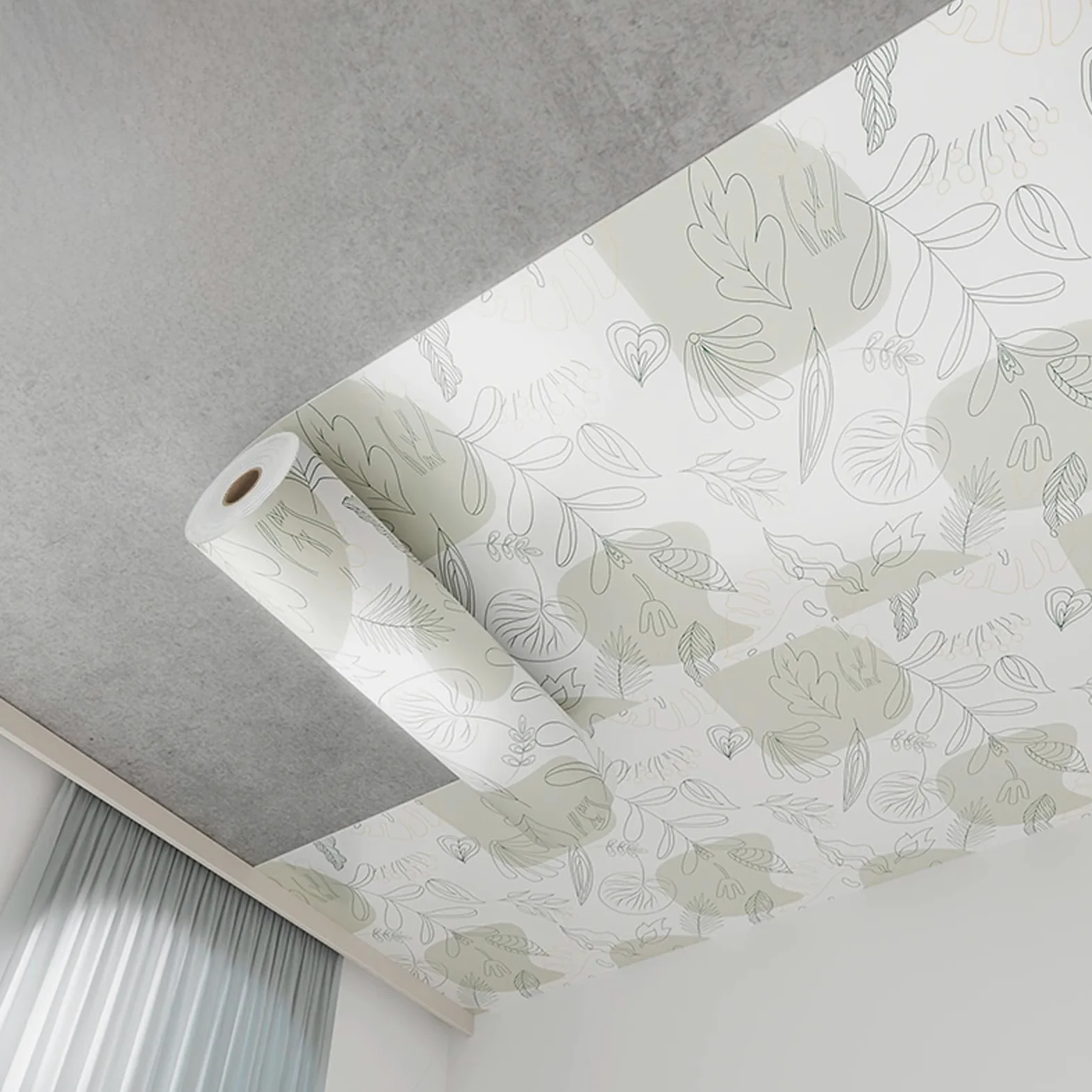 Płytki sufitowe PCV samoprzylepne, dekoracyjne arkusze PCV, izolacyjne, zagęszczone, do sypialni, kuchni, salonu Home Decor(0.4 * 20m)