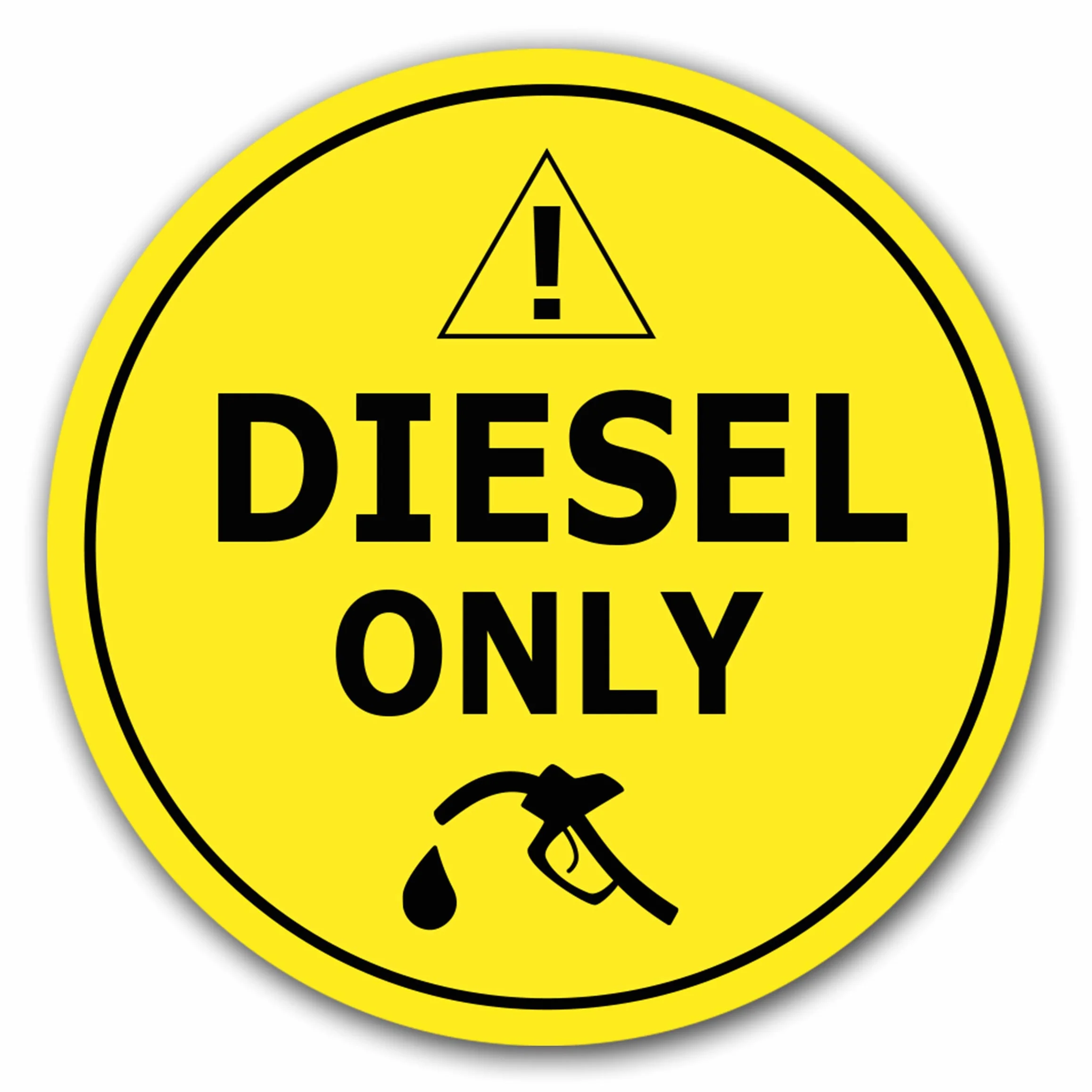 10 sztuk Naklejki na zbiornik paliwa tylko na diesel, średnica 7 cm, naklejki na zbiornik paliwa, znaki informacyjne z ochroną UV do wnętrz i zewnątrz