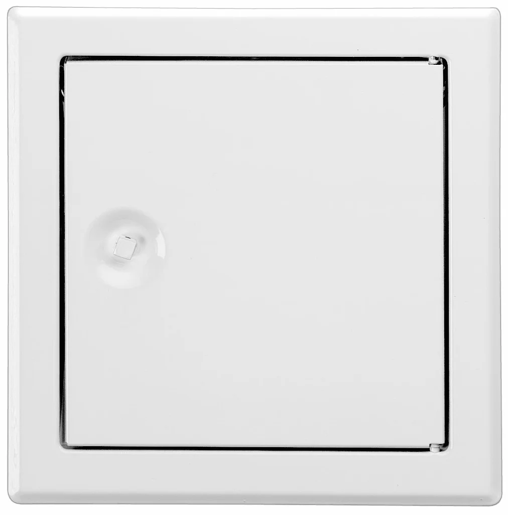 Upmann 20531 600 x 600 mm, białe drzwi inspekcyjne Softline, zamek kwadratowy, RAL 9016