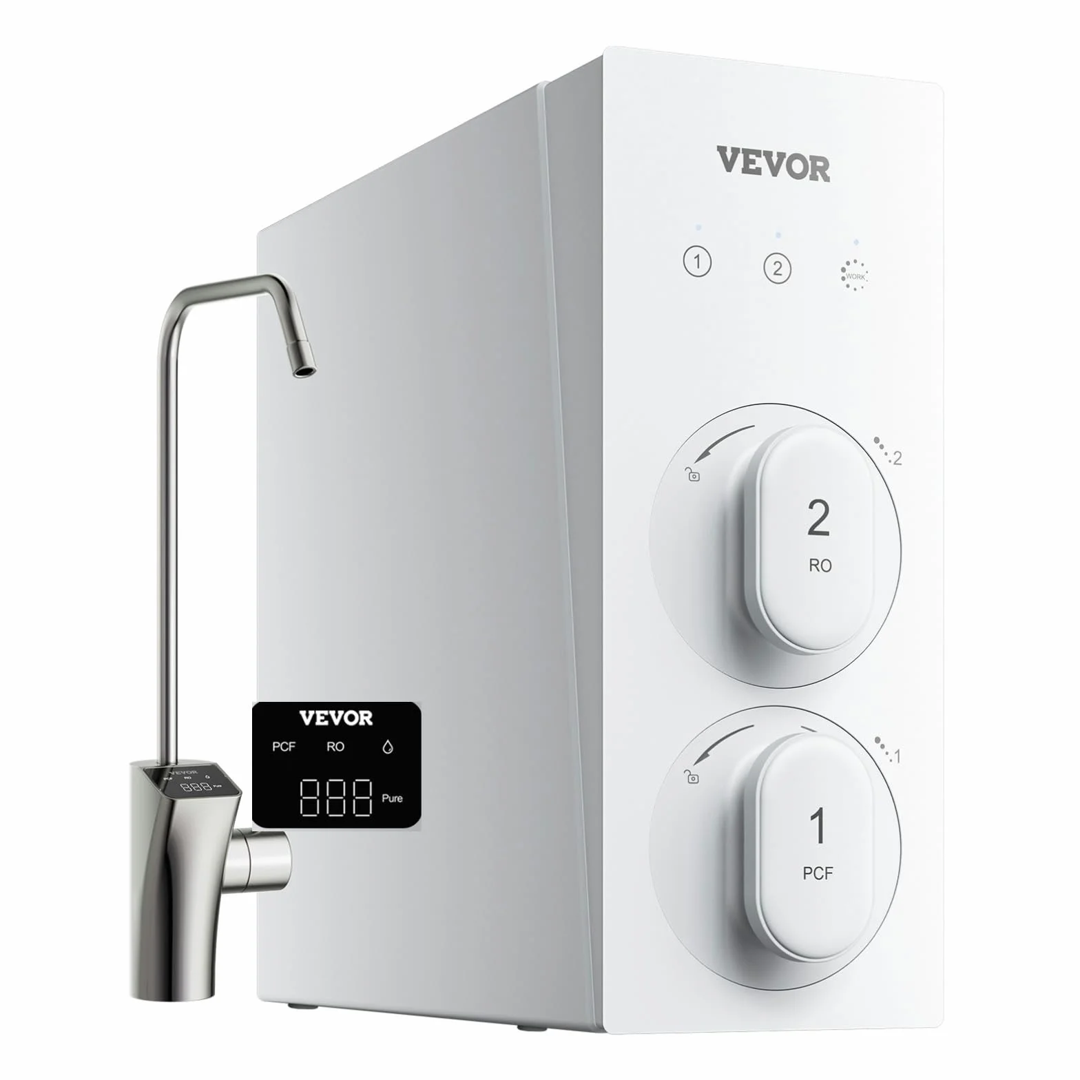 VEVOR System odwróconej osmozy, 600 GPD 8-stopniowy bezzbiornikowy filtr wody odwróconej osmozy, redukcja TDS z certyfikatem NSF, system filtracji wody pod zlewem z inteligentnym kranem, stosunek