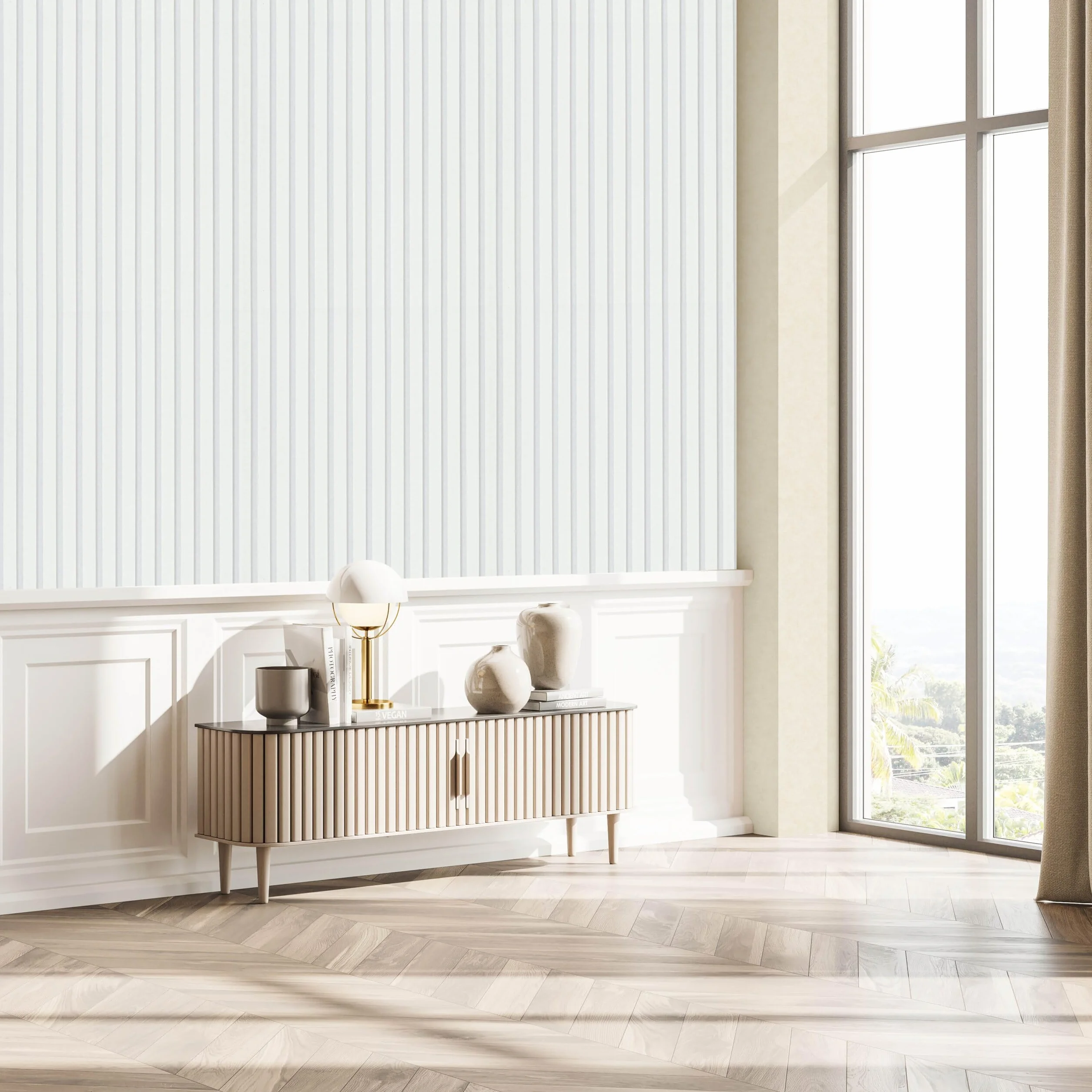 marburg Tapeta białe paski, nowoczesne paski, GZSZ do salonu lub sypialni, Made in Germany, 10,05 x 0,53 m