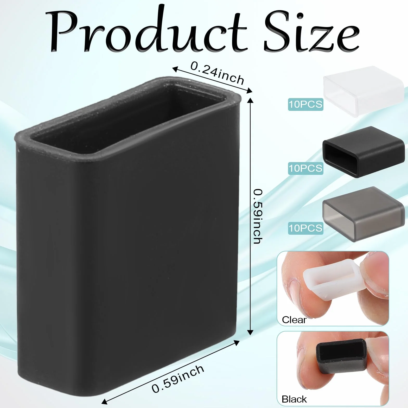 Nasadka ochronna USB, 30 sztuk, pyłoszczelna wtyczka USB-A, ochrona przed kurzem
