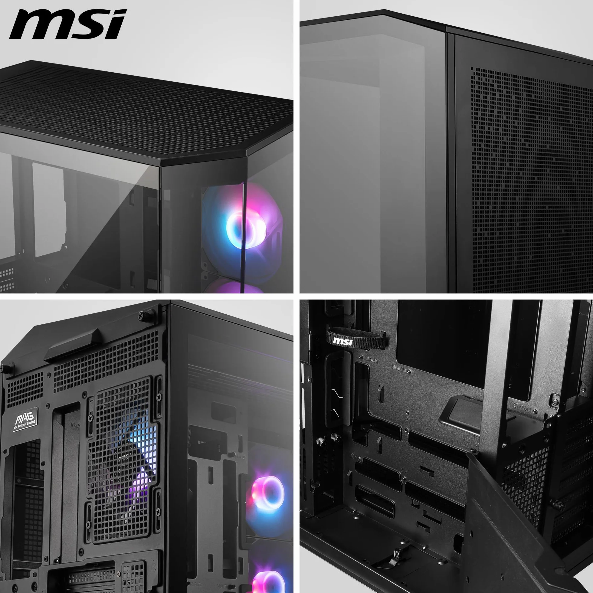 MSI MAG PANO 100R PZ obudowa ATX, USB typu C 20 Gb/s, pionowy wspornik GPU