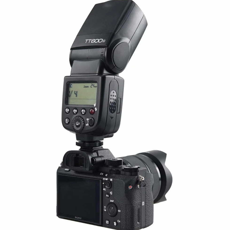 Godox TT600S Speelite lampa błyskowa 2,4 GHz z ręcznym pilotem zdalnego sterowania do aparatu Sony A6300/A6000/A7/A7S/A7R/a7mii/a7sii/a7rii/a7smii, czarna