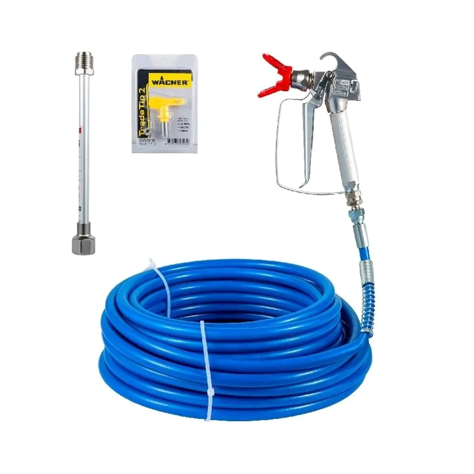 Pistolet natryskowy i zestaw węży 50 stóp X 2/4 "wysokociśnieniowy wąż do natrysku bezpowietrznego 3600 PSI z przedłużaczem dyszy zintegrowane złącze obrotowe do natryskiwania farby dla profesjonalist