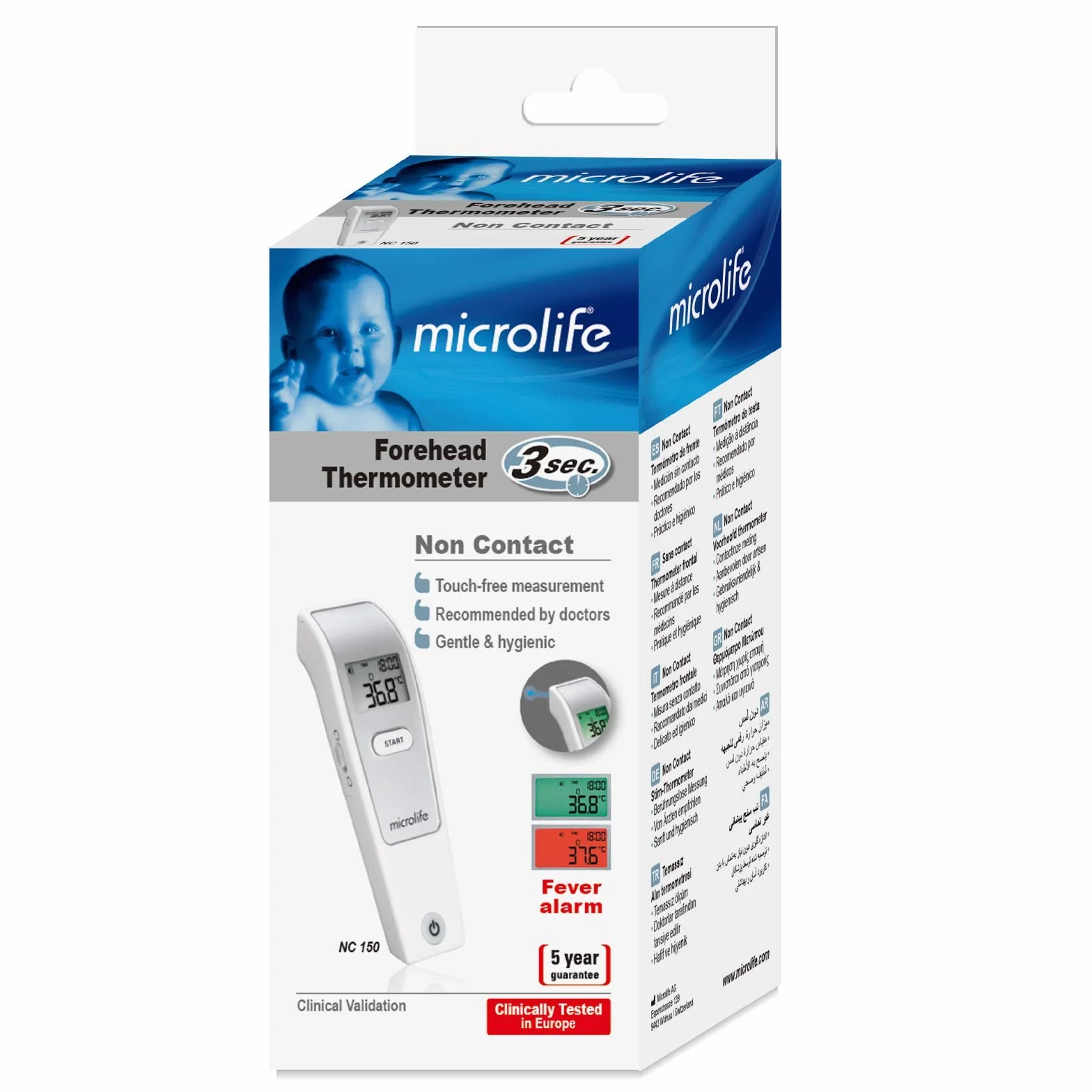 Microlife, NC-150 bezdotykowy termometr na podczerwień