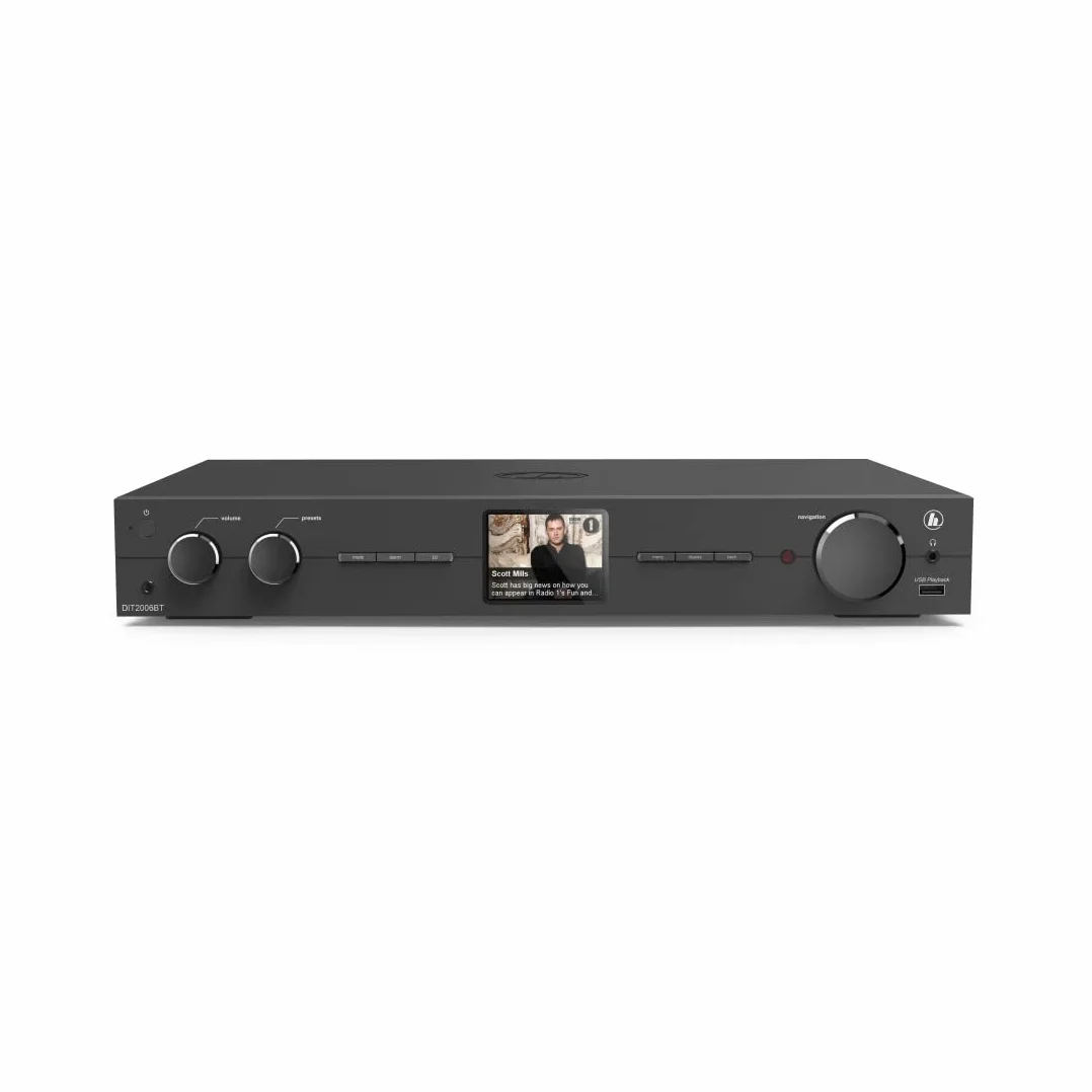 Hama Tuner HiFi DIT2006BT z radiem internetowym, DAB/DAB+, Bluetooth (tuner HiFi z radiem internetowym, radio cyfrowe/FM, Wi-Fi, odbiornik stereo Spotify, pilot zdalnego sterowania, USB/AUX, budzik)