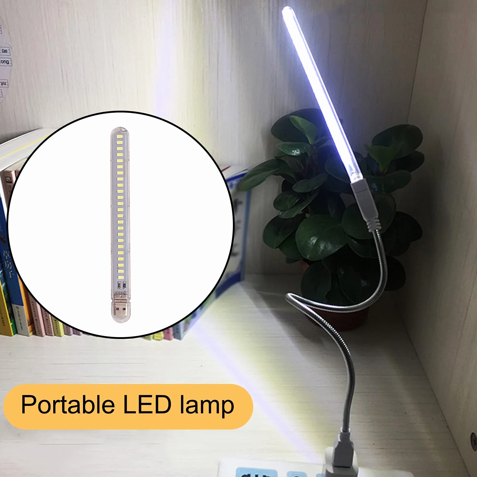Clenp USB lampka LED mini do czytania, przenośna na biurko, nocna, kempingowa, do pokoju dziecięcego, ciepłe światło