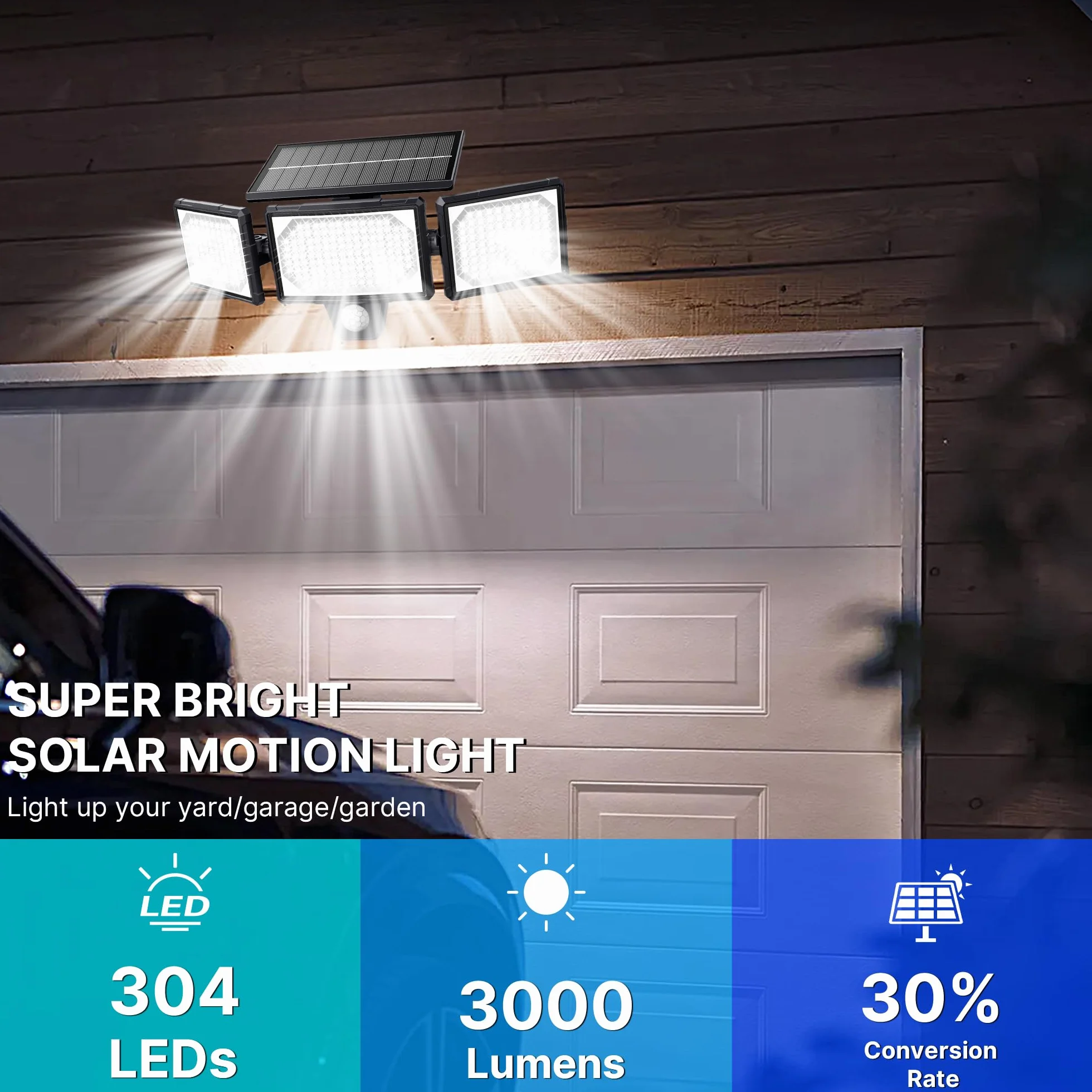 2 x zewnętrzna lampa solarna z czujnikiem ruchu, do ogrodu, 304, 3 tryby, zewnętrzna lampa solarna z pilotem zdalnego sterowania, wodoodporna IP65, szerokokątne oświetlenie słoneczne, oświetlenie
