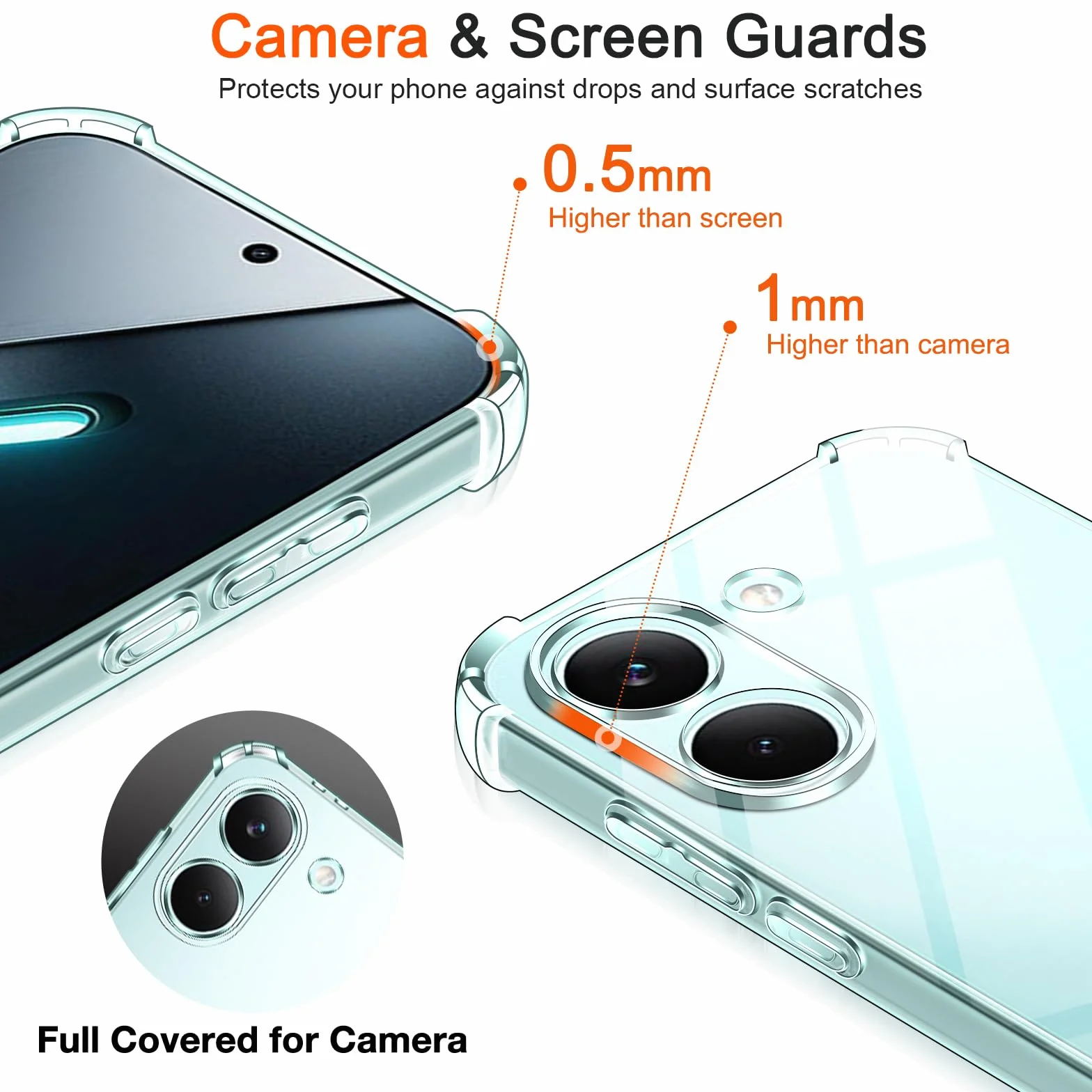 iVoler Etui 3 w 1 do Xiaomi Poco X8 Pro 5G z 2 sztukami szkła hartowanego, odporna na wstrząsy przezroczysta obudowa odporna na zarysowania, cienka miękka silikonowa obudowa ochronna TPU