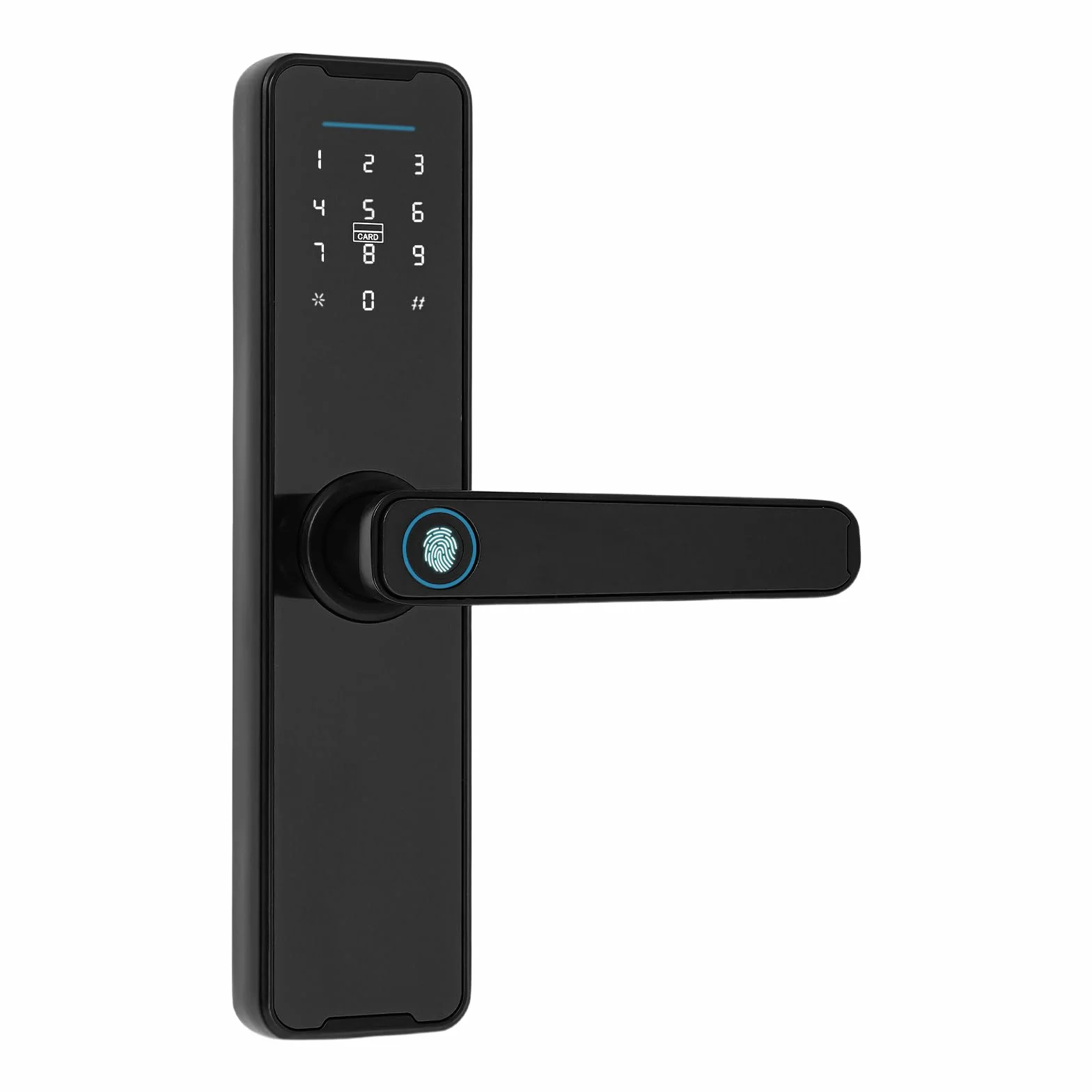Zamek do drzwi, odcisk palca, inteligentny zamek do drzwi, sterowanie za pomocą aplikacji mobilnej, Smart Door Lock, zamek na odcisk palca z kodem numerycznym, karty, klucze, odcisk palca