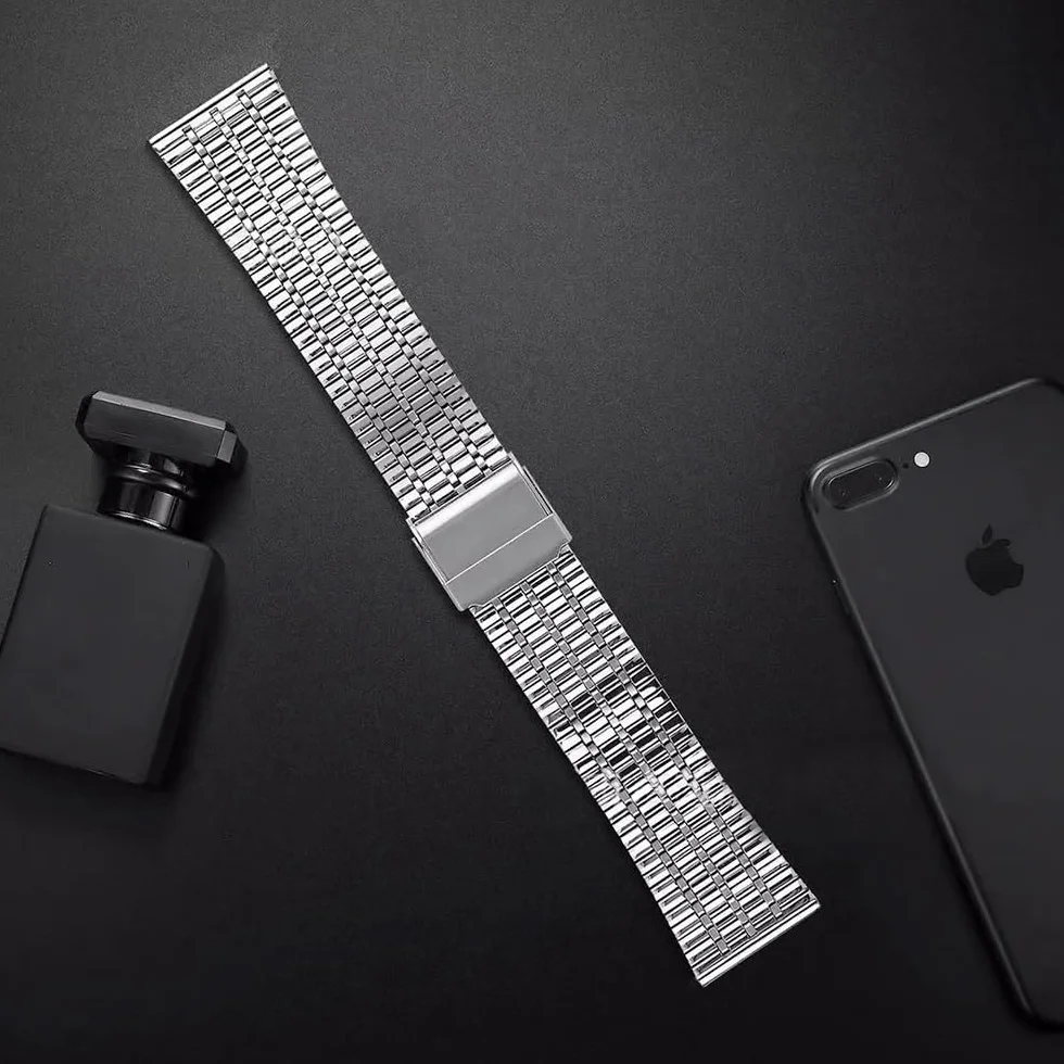 Pasek do zegarka ze stali nierdzewnej z szybkim zapięciem, kompatybilny z Galaxy, Garmin