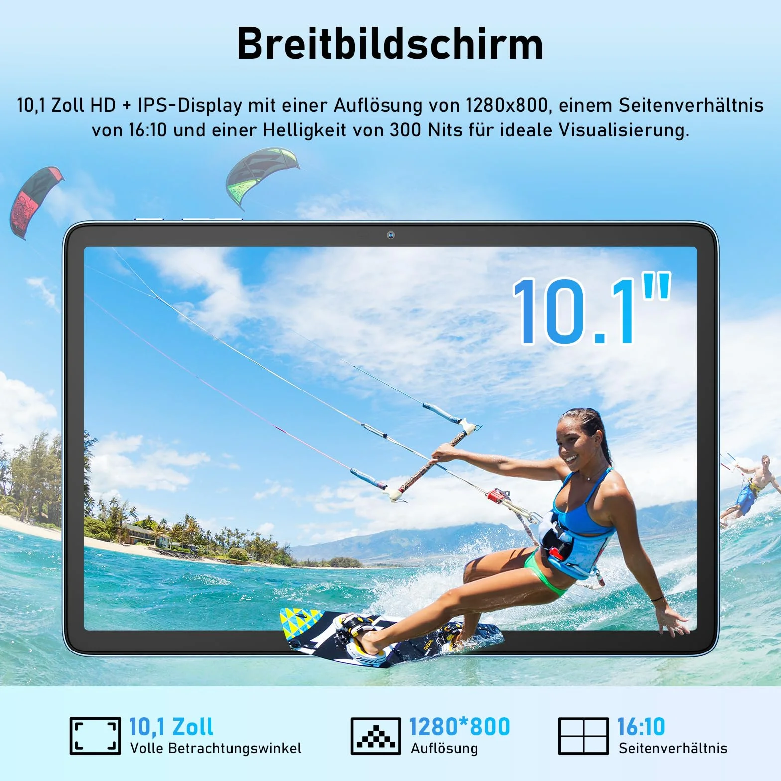 Blackview Tablet z systemem Android 15 Tab 60 WiFi 10 cali, tablet PC, 12 GB RAM + 128 GB ROM/2 TF, WiFi 6 Widevine L1, tryb PC 5100 mAh, tablet do gier, podwójny aparat 8 MP+5 MP/WPS Suite/HD IPS