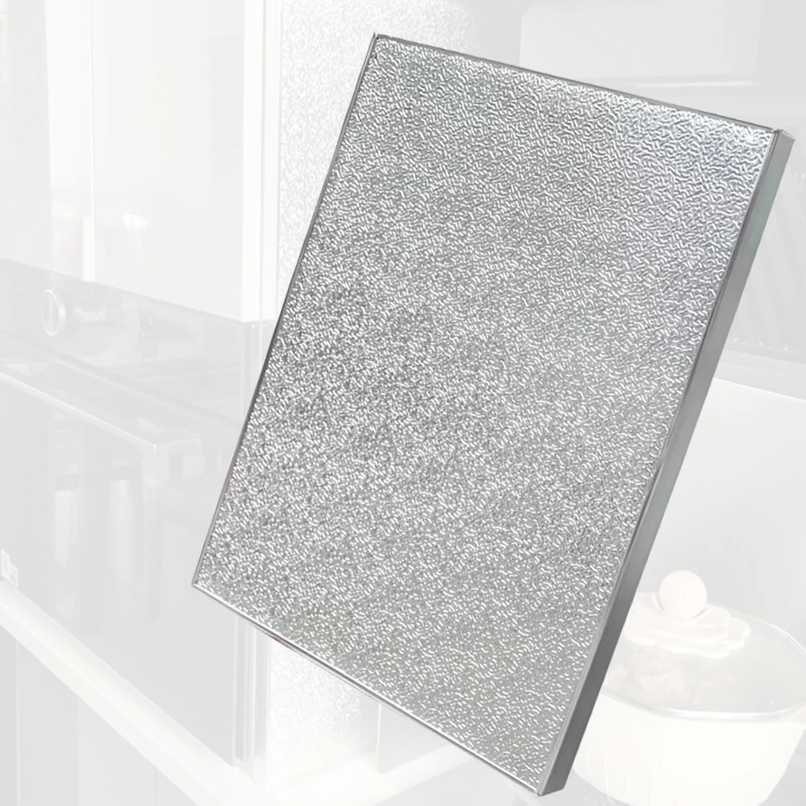 Panel termoizolacyjny, aluminiowa mata ochronna do kuchenki mikrofalowej i blatów kuchennych, płyta ognioodporna do piekarnika, samoprzylepne panele ścienne, 40 x 30 cm (16 cali x 12 ")