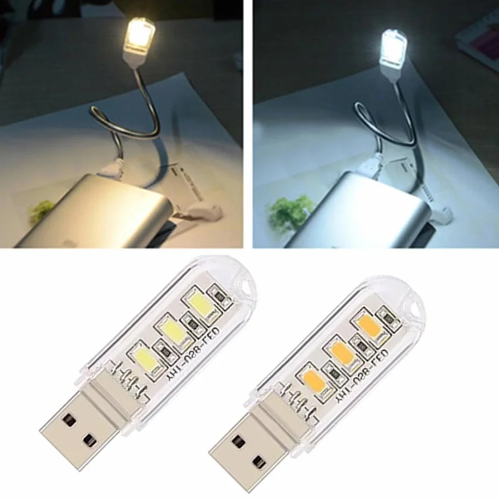 Cerioll Lampa LED USB, LED do laptopa, lampka klawiatury komputerowej, przenośna mini lampa USB, lampa do komputera z 10 mieszanymi światłami LED USB (5 białych + 5 żółtych)