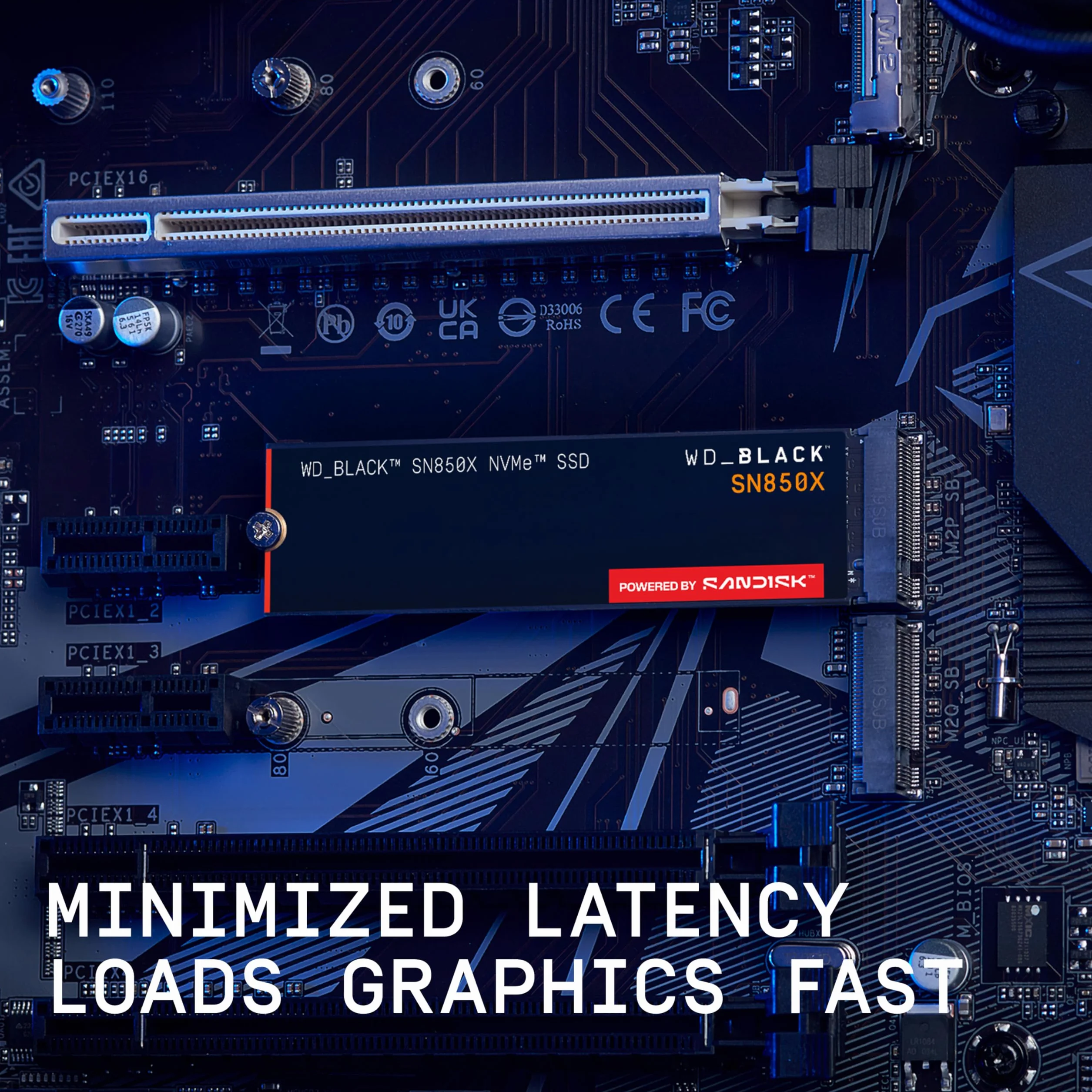 WD_BLACK SN850X SSD M.2 2280 NVMe 2 TB PCIe Gen4 Gaming Expansion SSD