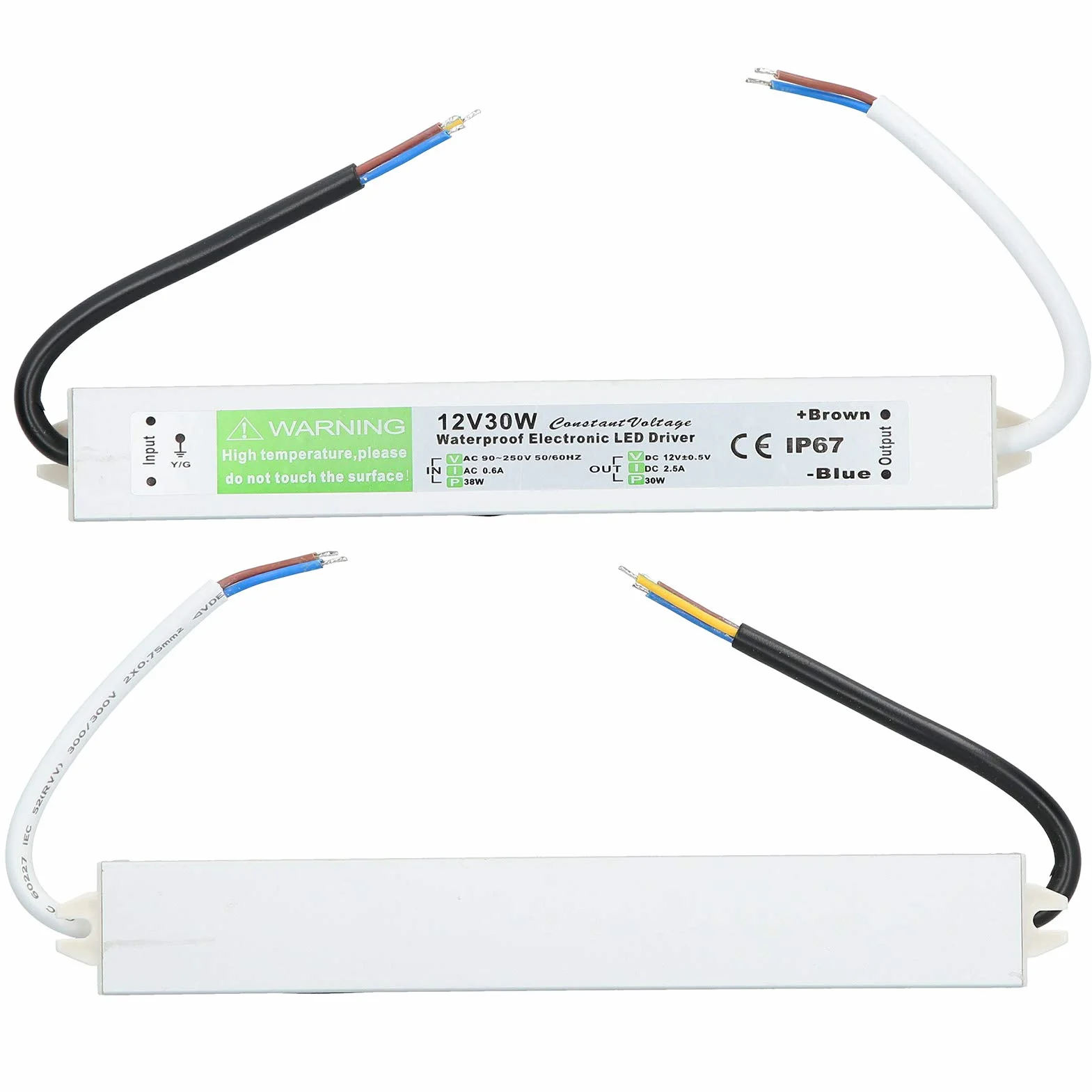 30W AC90‑250 V Wodoodporny zasilacz Zasilacz Zasilacz LED Adapter transformatora klasy IP67 Ultra cienki do wewnętrznych i zewnętrznych świateł LED (DC12V)