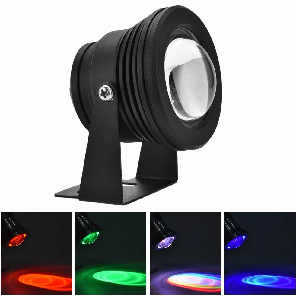 Fdit Underwater Light Remote Control Pond Light 12V 10W RGB Wodoodporna punktowa LED do akwarium do basenu rybnego Garden Black
