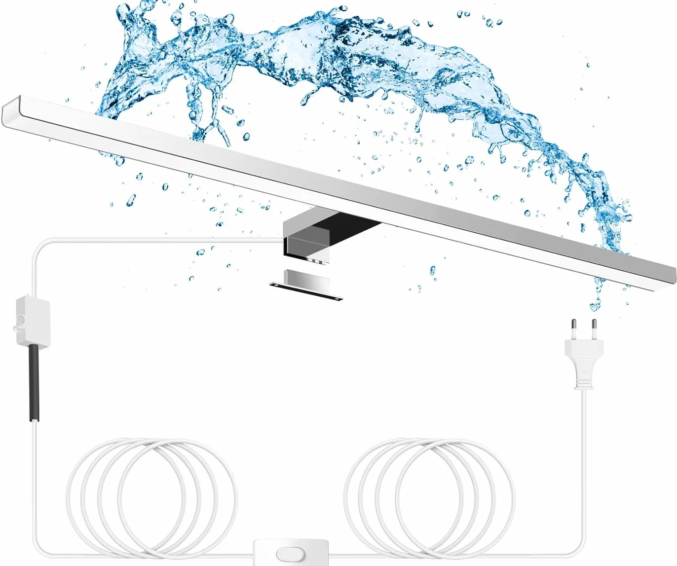 Hommie Lampa LED na lustro łazienka, 60CM wodoodporny włącznik 15W 1200Lm 4000K neutralna biała szafka łazienkowa