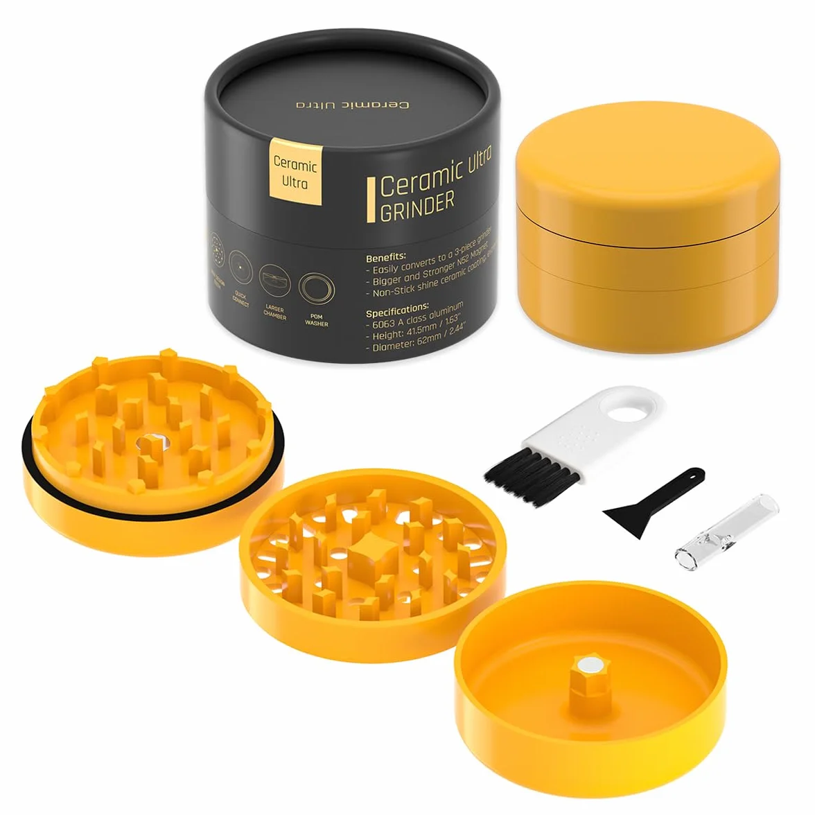 ULTRA CERAMIC profesjonalna szlifierka ceramiczna | zaawansowana technologicznie nieprzywierająca nanceramika | Unikalny system potrójnego magnesu neodymowego N52 | 62 mm Ø najnowszej generacji