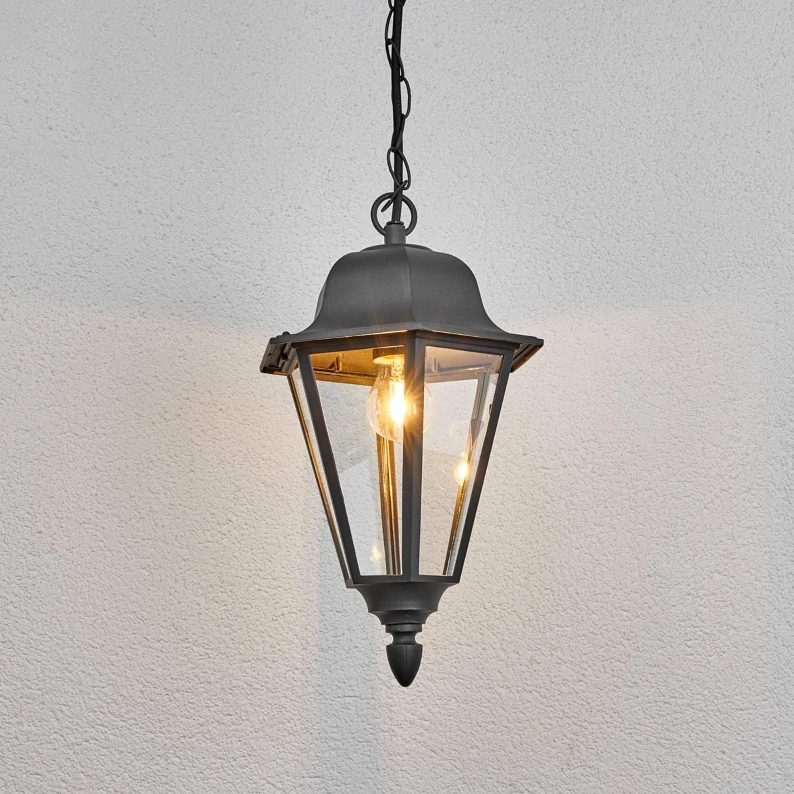 Lindby lampa wisząca zewnętrzna 'EDANA', kolor czarny, aluminium, żarówka E27