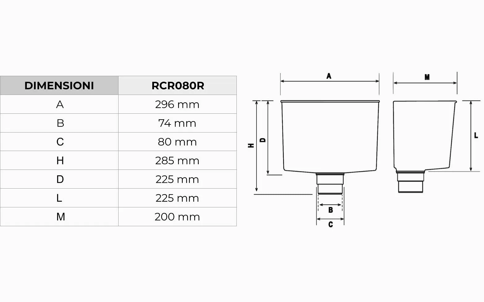 First Plast rcr080r-y segregator lasu deszczowego prostokątny, miedziany, 80 mm