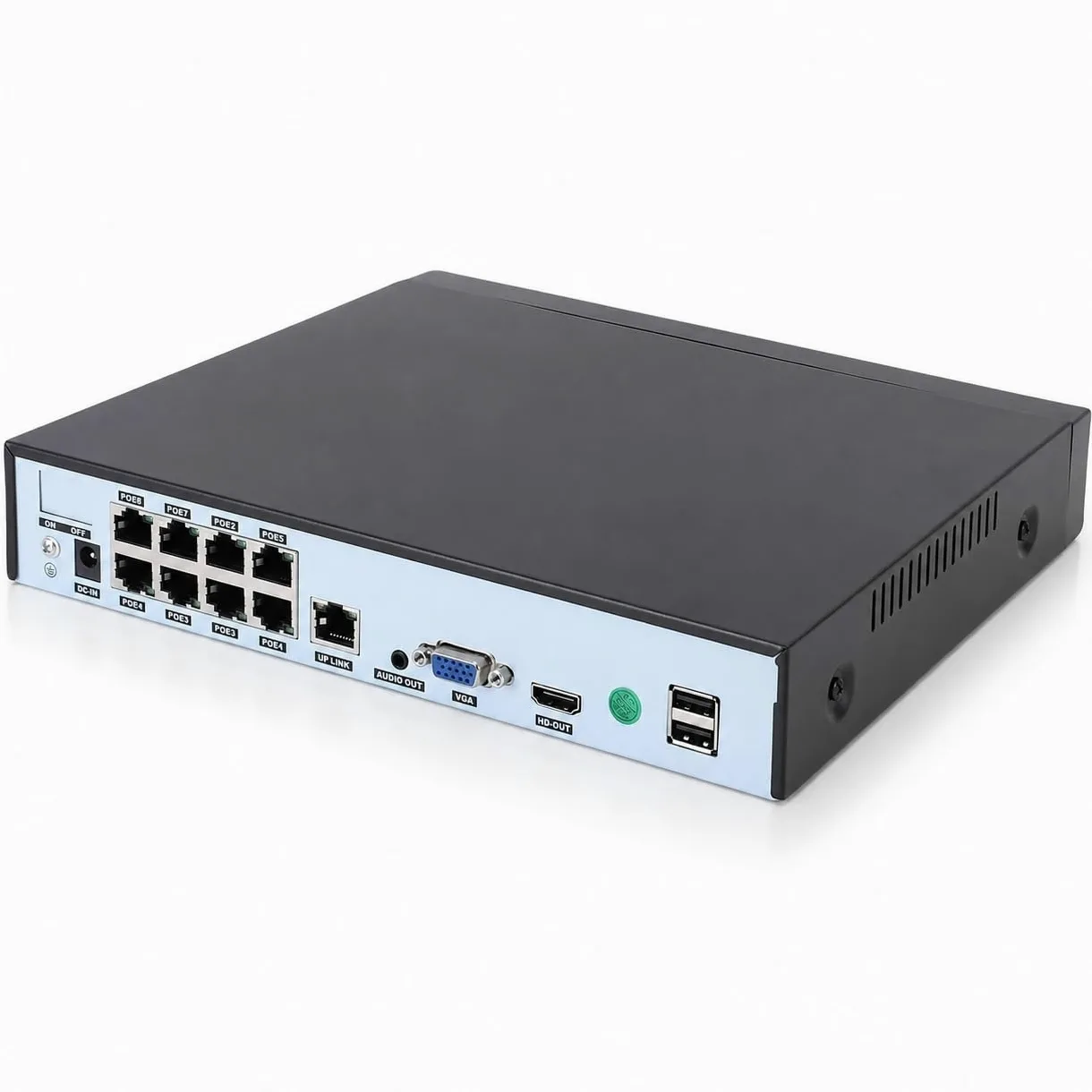 8ch POE NVR, Rejestrator Wideo 4K z H.265+ Kopresja i Kopia Zapasowa USB dla Systemów Bezpieczeństwa Domowego, Wyjście Wyświetlania VGA HD (wtyczka UE)