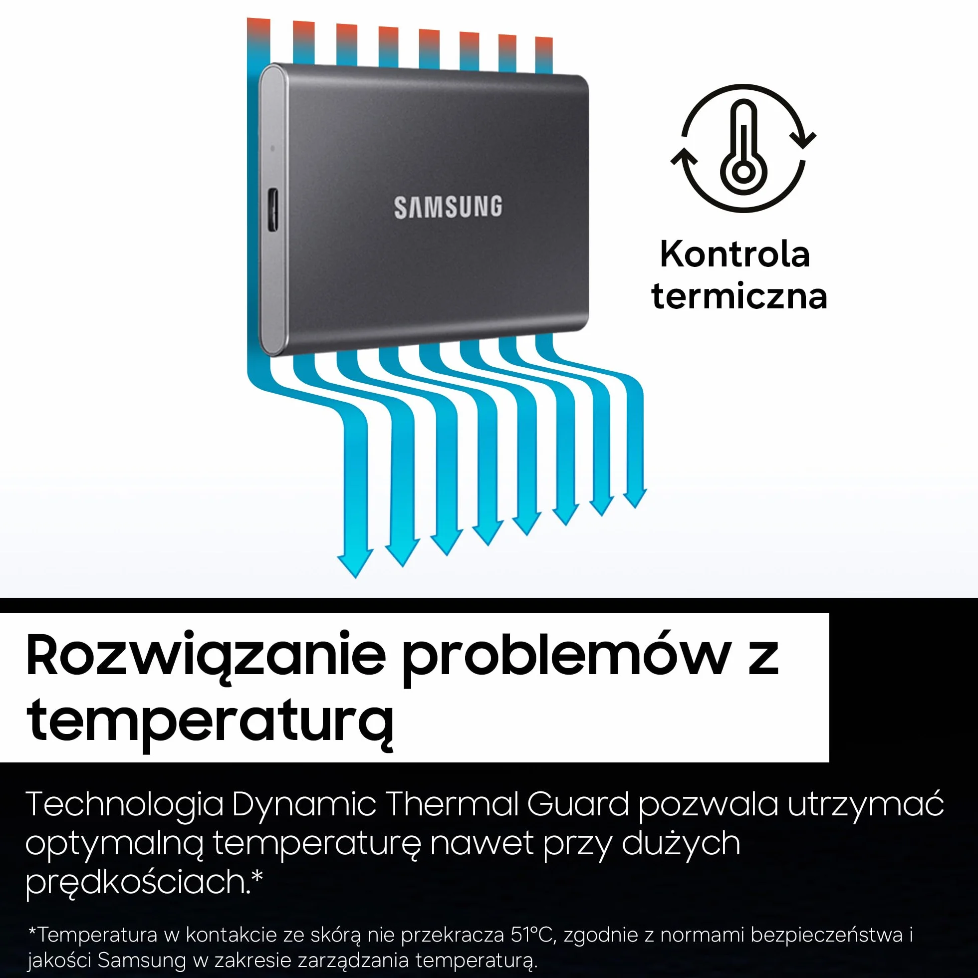 Samsung T7 Portable SSD 1TB MU-PC1T0T/WW Szary