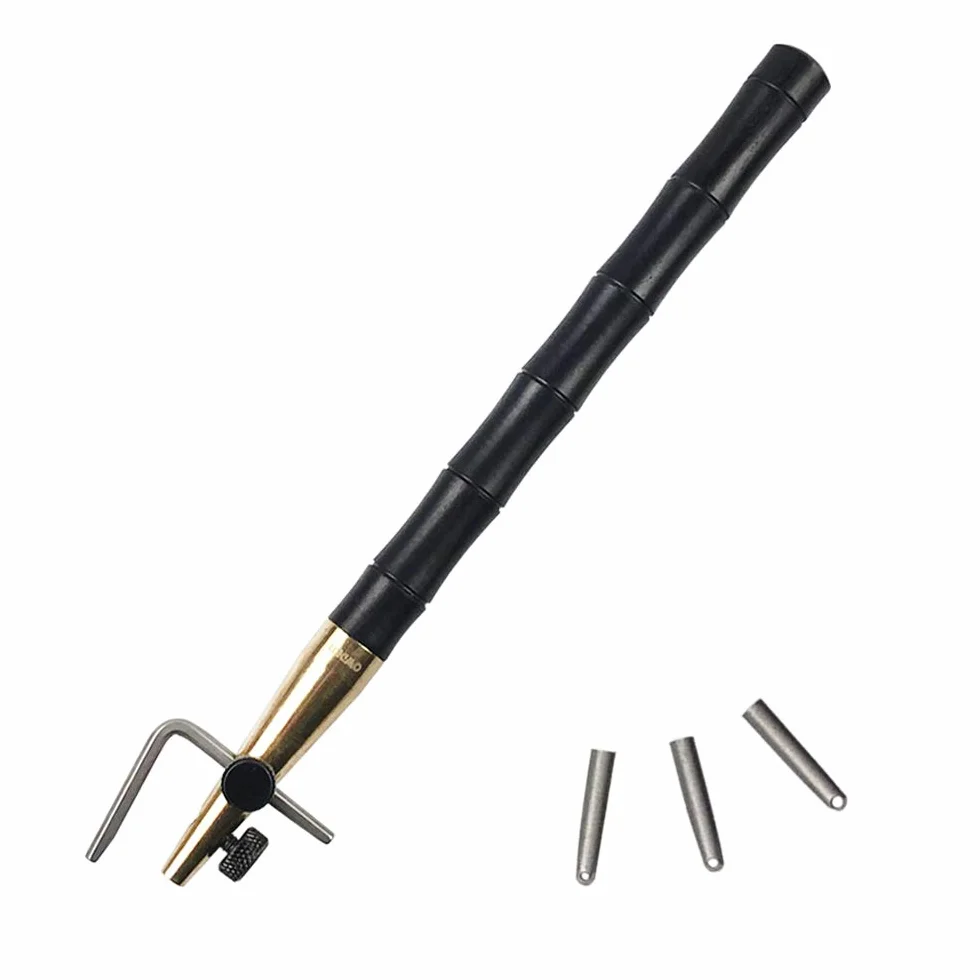 OWDEN Profesjonalne narzędzie skórzane, 3 w 1, regulowane narzędzie do rowkowania, 3 końcówki rozmiaru (1,0 mm, 1,2 mm, 1,5 mm)