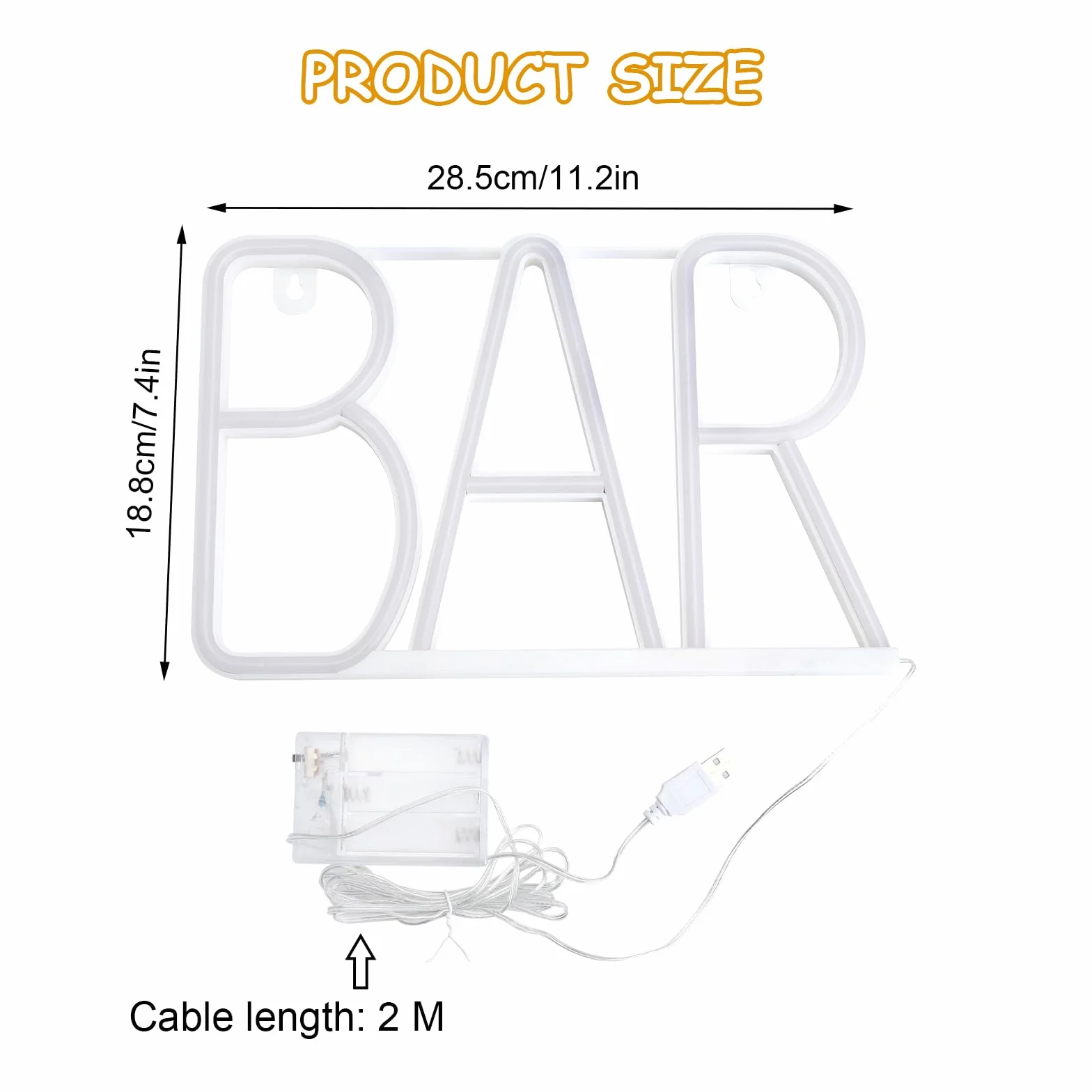 TNSLAND Tablica LED z literami BAR, ciepłobiała tablica świetlna z USB i zasilaniem bateryjnym, tablica świetlna LED, neonowe tablice ścienne, neonowy znak do dekoracji baru, wyposażenie piwnicy na