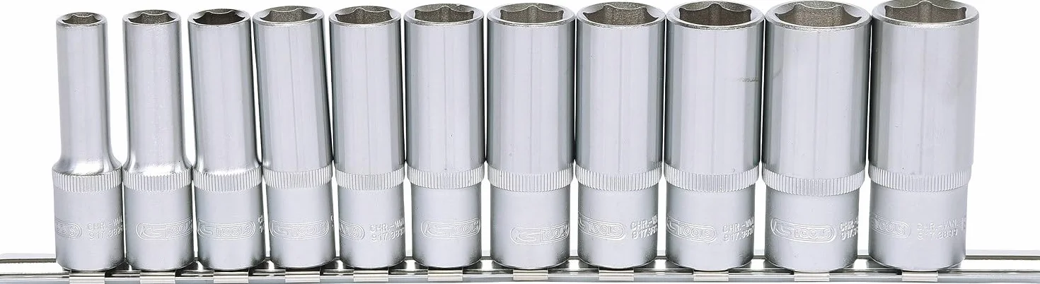KS Tools 911.0611 3/8"Zestaw nasadek 6-katnych,dlugich 11-szt, 8-19mm