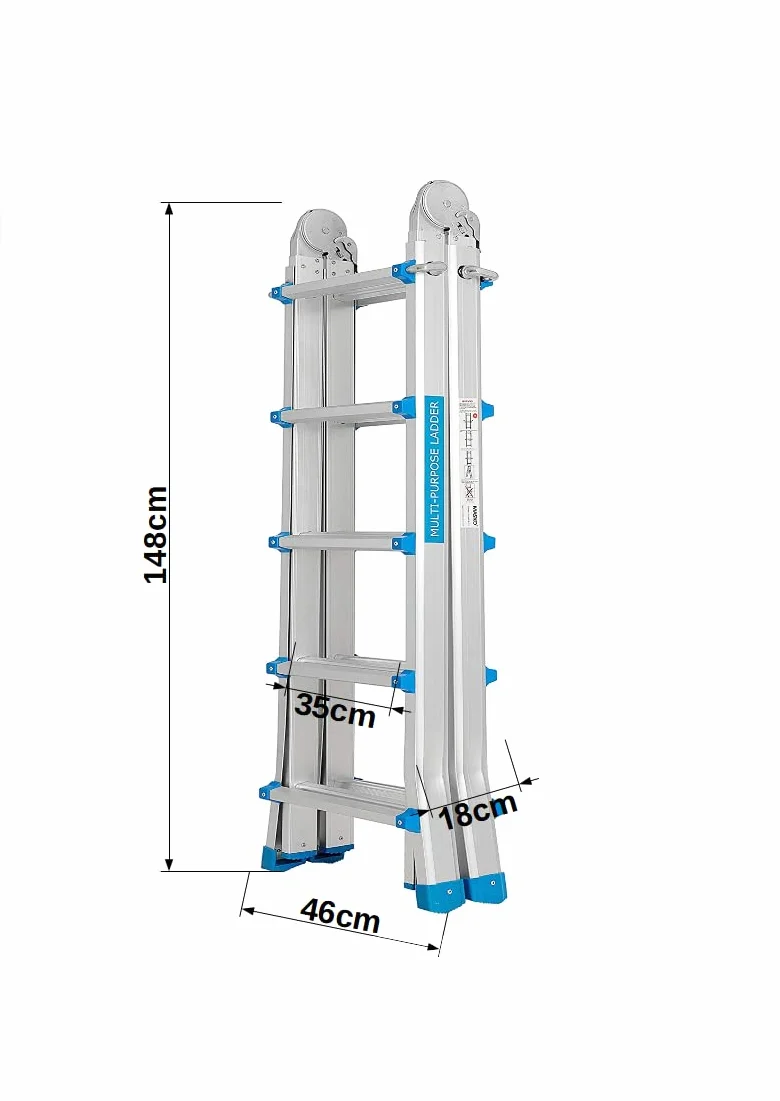 Treppe Aluminiowa wielofunkcyjna składana drabina przegubowa 4x5 stopni 5,10 m