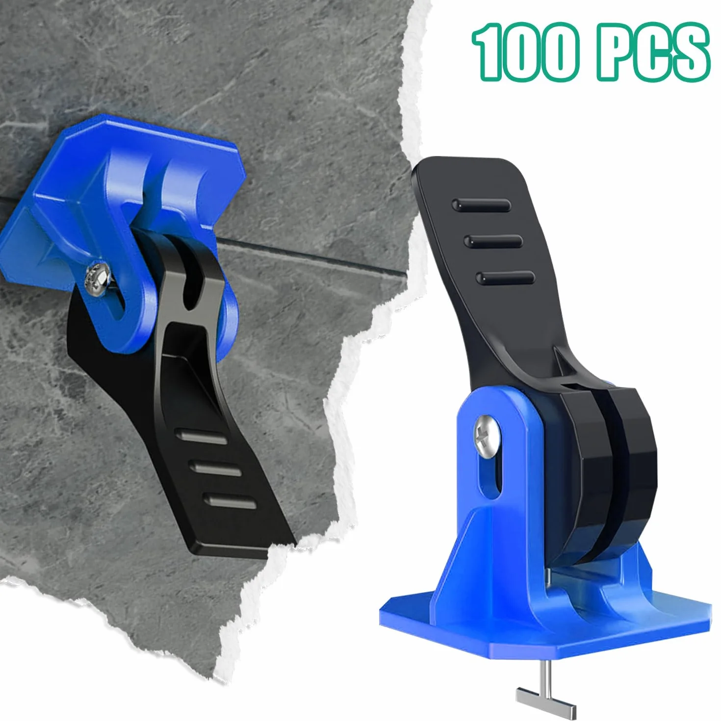 100 sztuk systemu poziomowania płytek, pomoc przy układaniu 2 mm, niebieskie wielokrotnego użytku zatrzaski do systemu poziomowania płytek, zestaw do wyrównywania płytek, zestaw do niwelacji płytek