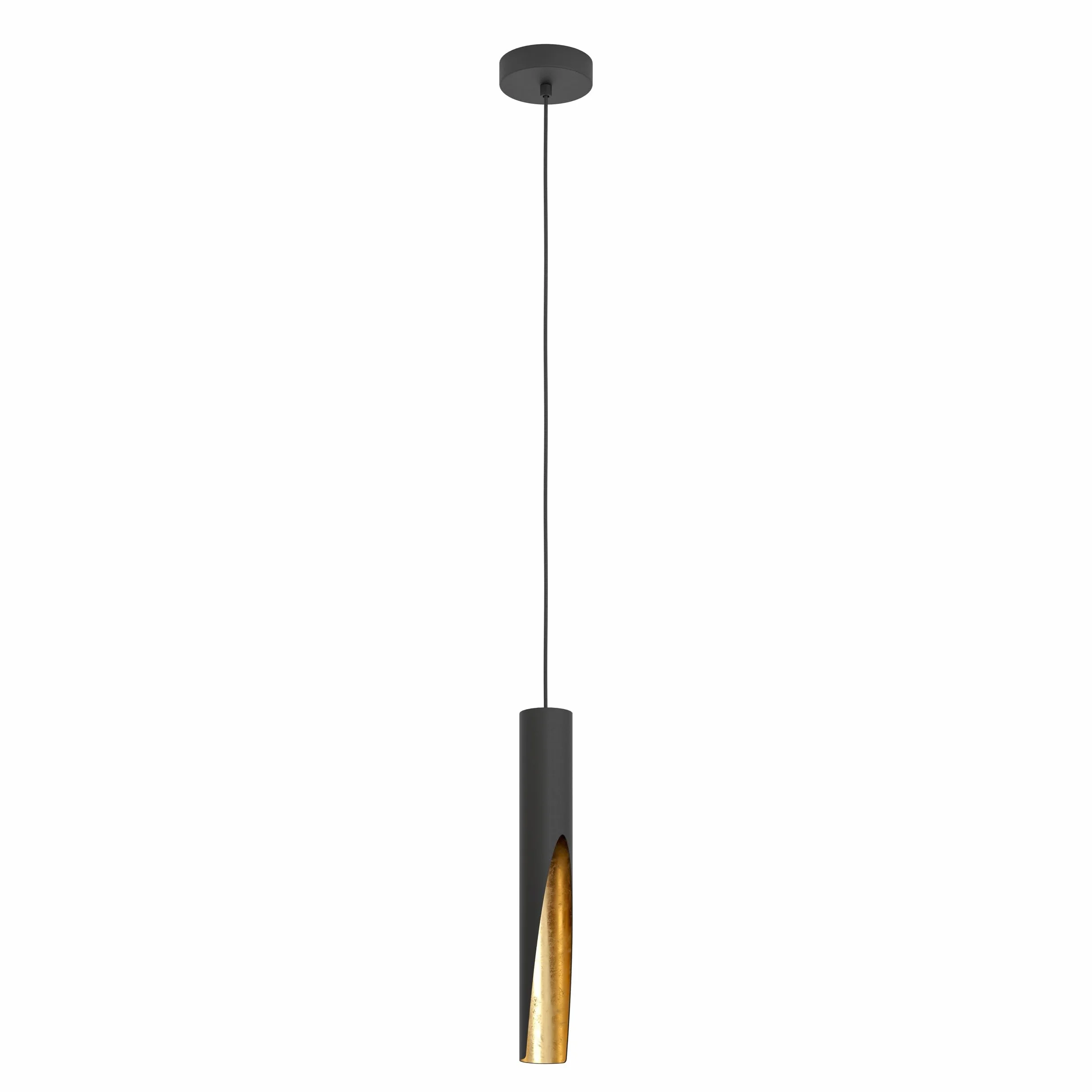 EGLO LED lampa wisząca Barbotto, oświetlenie nad stół z pośrednim światłem | metalowa lampa sufitowa w kolorze czarnym i złotym, lampa z żarówką GU10, ciepła biel