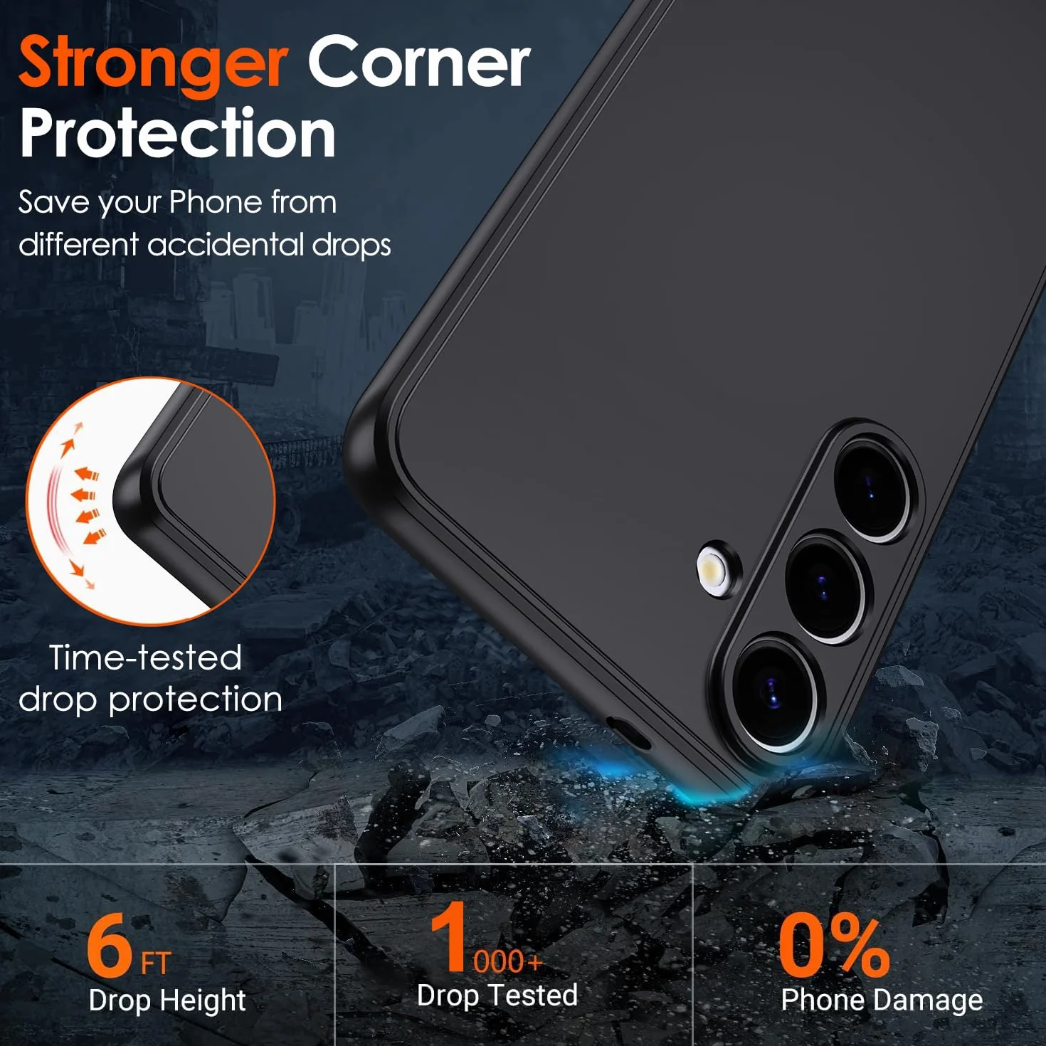ivoler Etui na Samsung Galaxy S25 5G z ochroną kamery, ultra cienkie, odporne na wstrząsy, matowa czerń