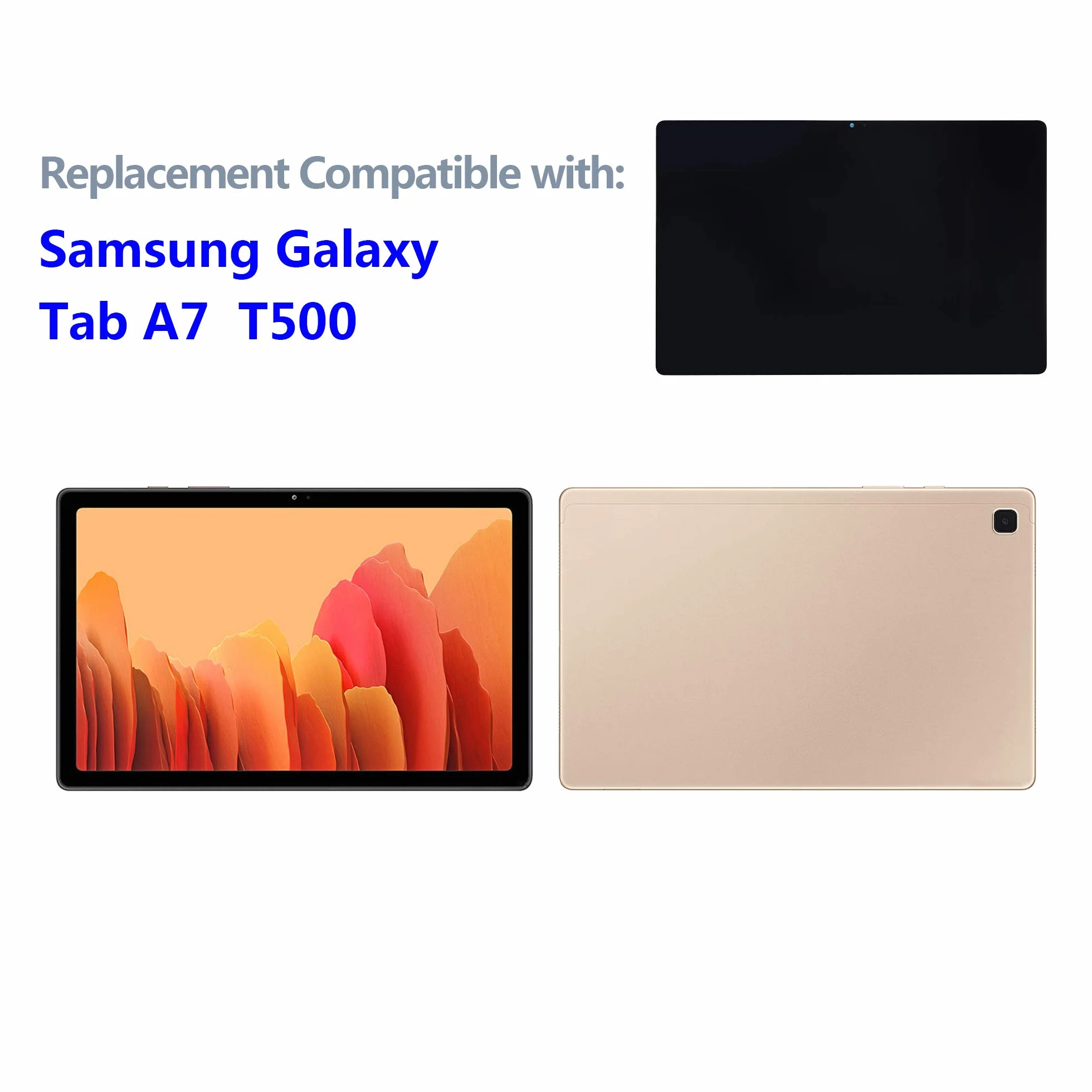Wyświetlacz LCD 10,4" kompatybilny z Galaxy Tab A7 10.4 (2020) SM-T500, SM-T505 (czarny, bez ramki), zamiennik wyświetlacza dotykowego