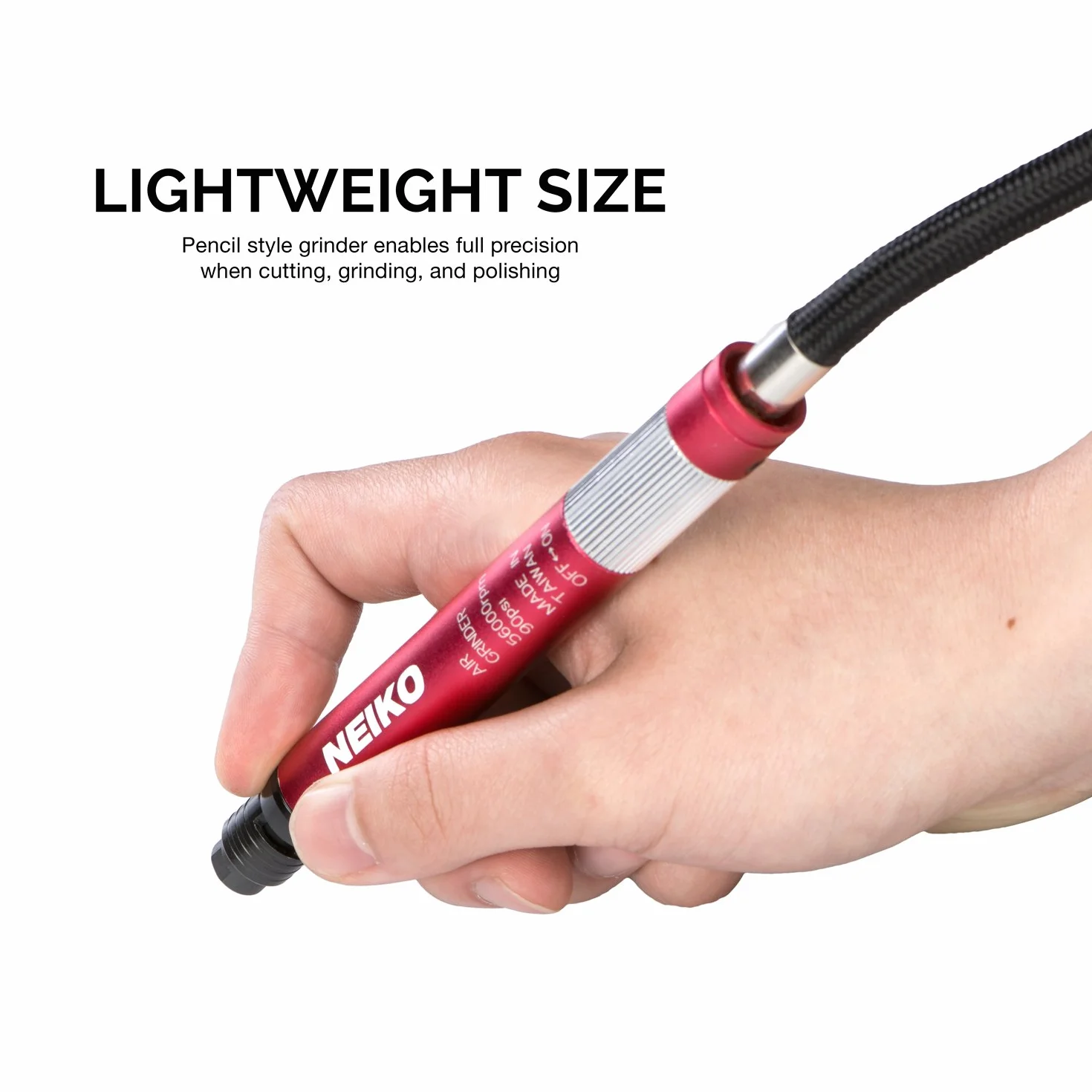 NEIKO 10649A Micro Air Die Grinder | Pojemność 1/8" (3 mm) | Typ ołówka | 54 000 obr./min | do czyszczenia matryc, wirników, płyt podkładowych, klocków hamulcowych, mocowań itp.