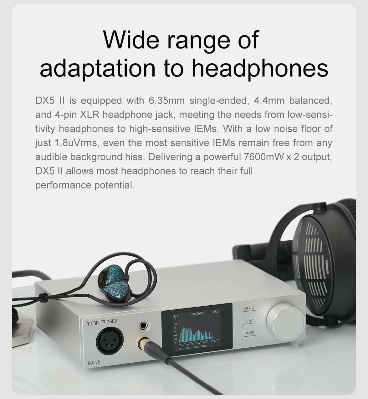 Topping DX5 II DAC Bluetooth 5.1 wzmacniacz słuchawkowy ES9039Q2M X-Hybrid czarny