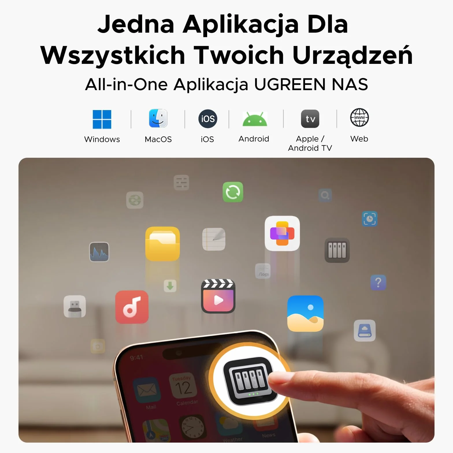 UGREEN NASync DH2300 2-bajowy NAS 4GB RAM LAN 1GbE AI Album