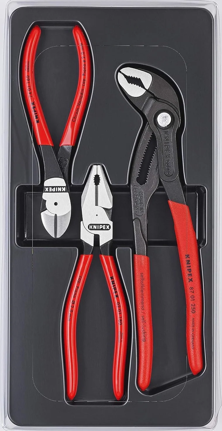KNIPEX Zestaw szczypiec Power-Pack 1x 02 01 180, 1x 87 01 250, 1x 74 01 160, 00 20 10