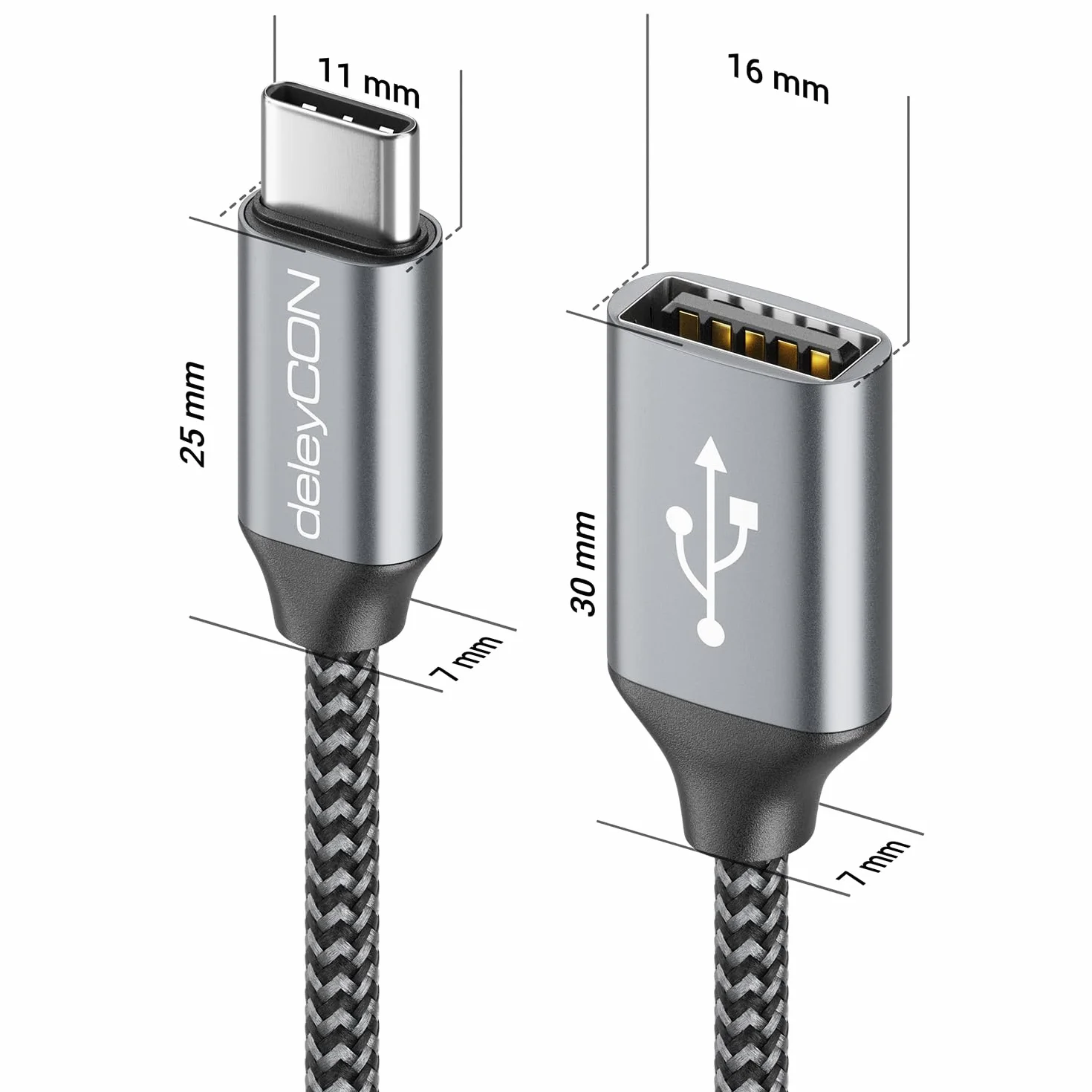deleyCON USB C na USB Adapter 2.0 OTG Typ-C Wtyk na Gniazdo A